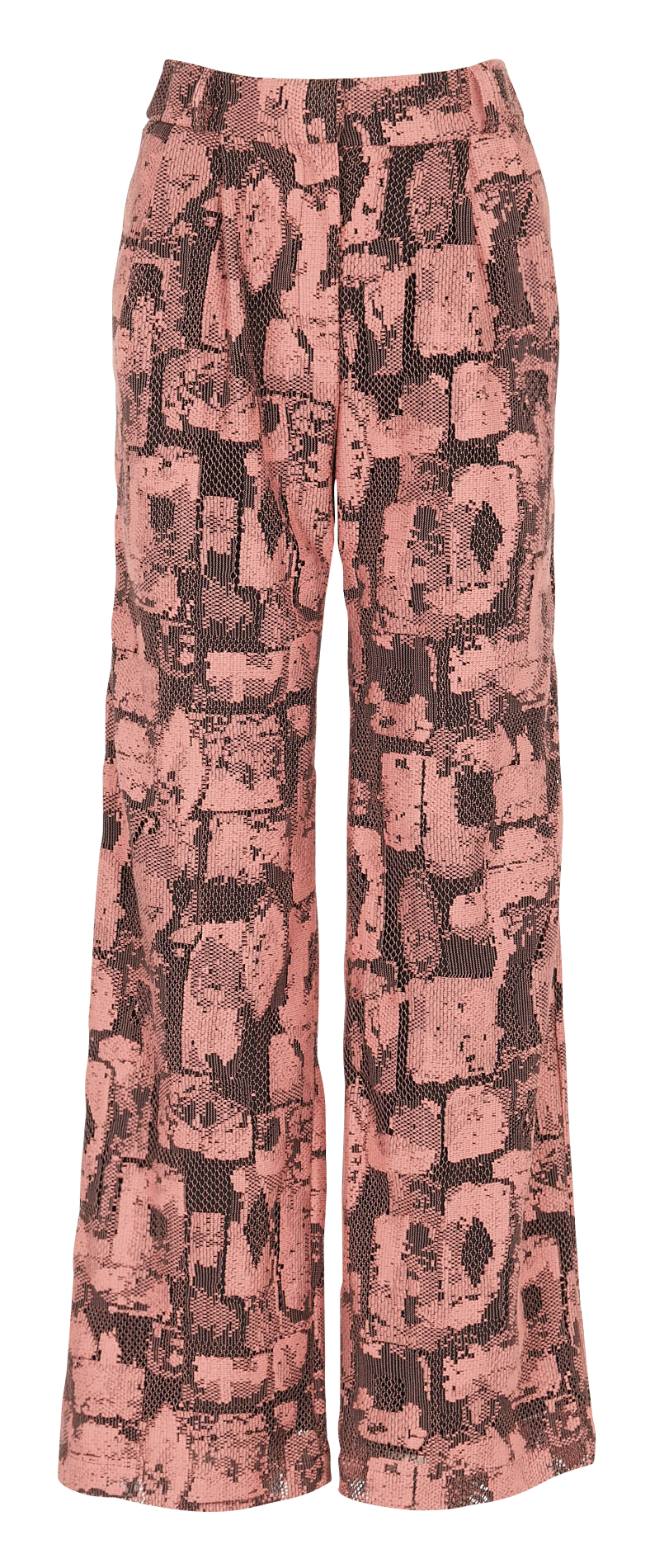 High-waisted straight-leg jacquard pants HEIMSTONE Pink