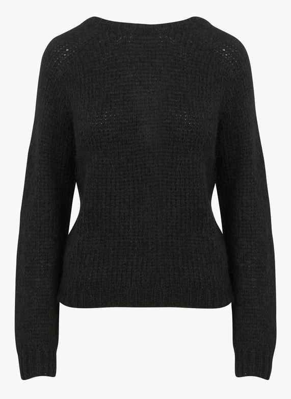 Pull col v en laine d'alpaga mélangée Banu Noir Vila Femme