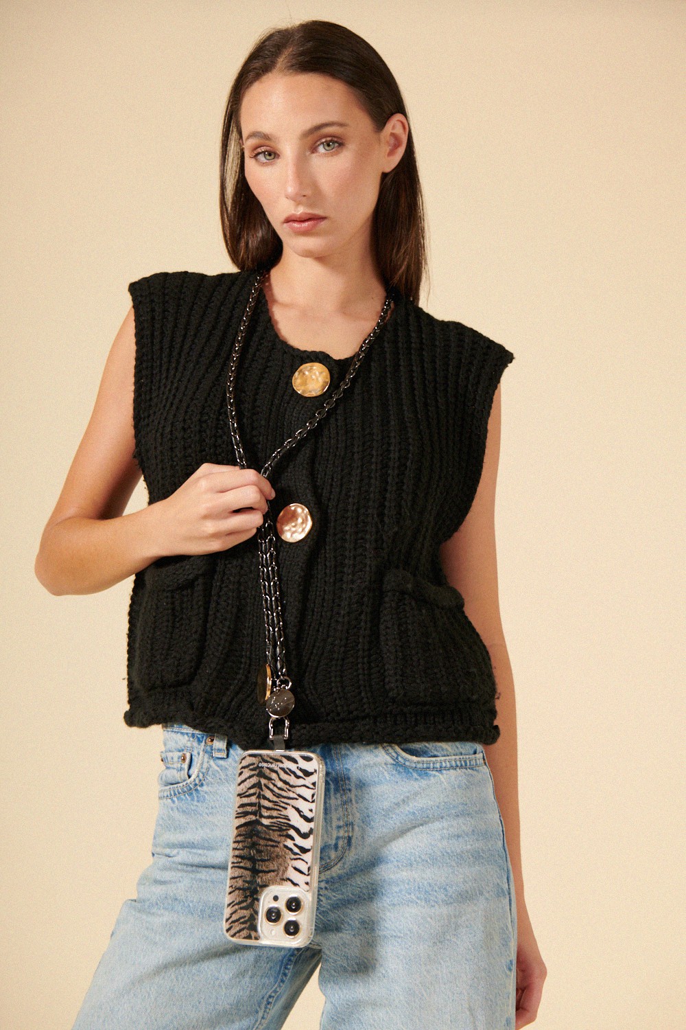 Chaîne de téléphone LA COQUE FRANCAISE Noir