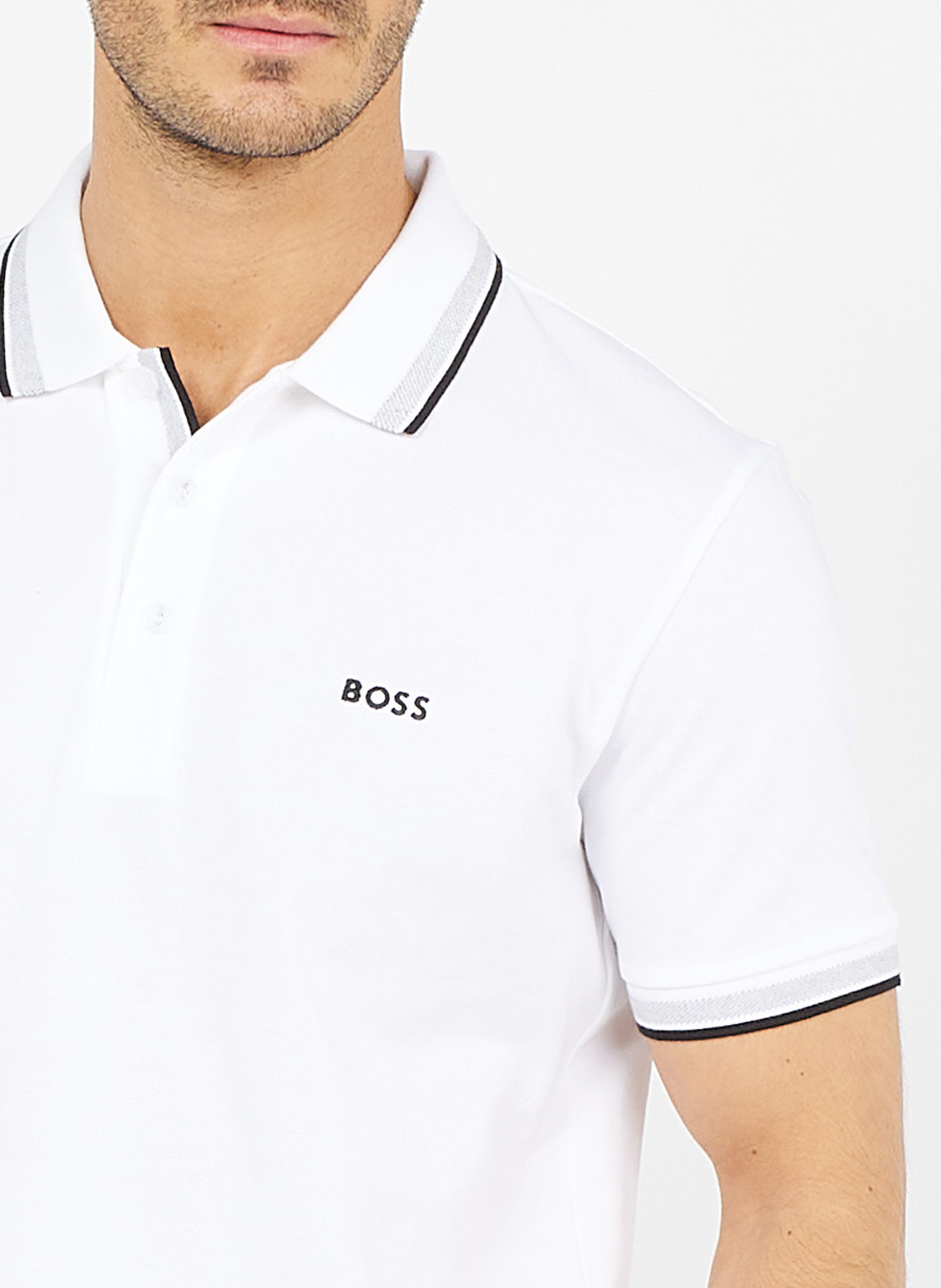 Regular-fit cotton polo shirt BOSS White
