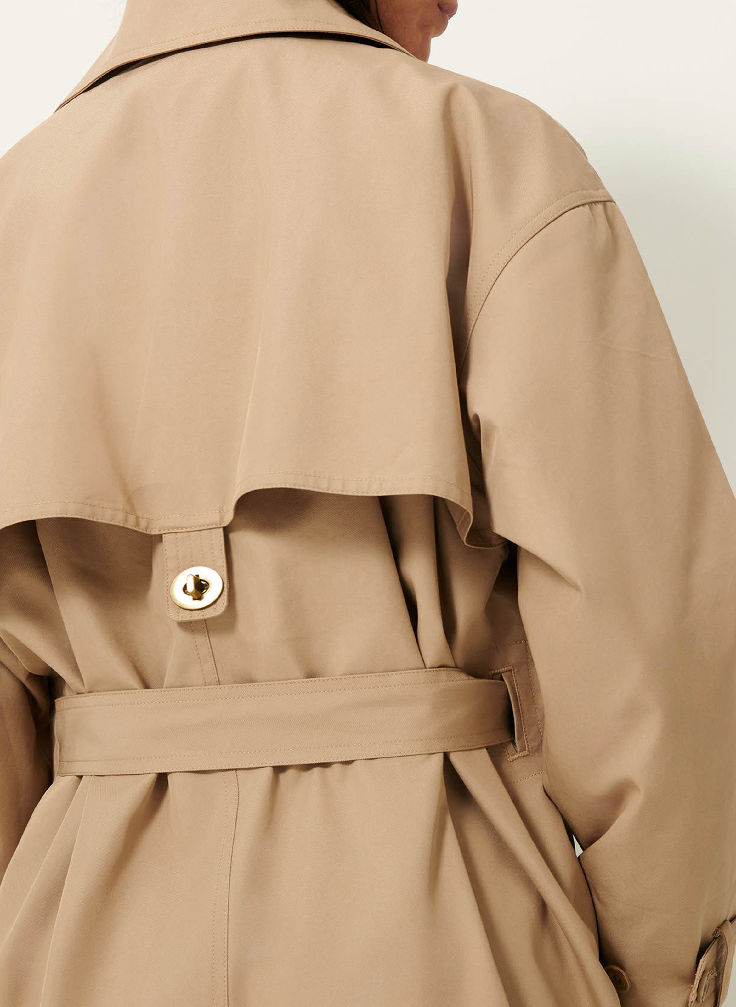 Long cotton-blend trench SESSUN Beige