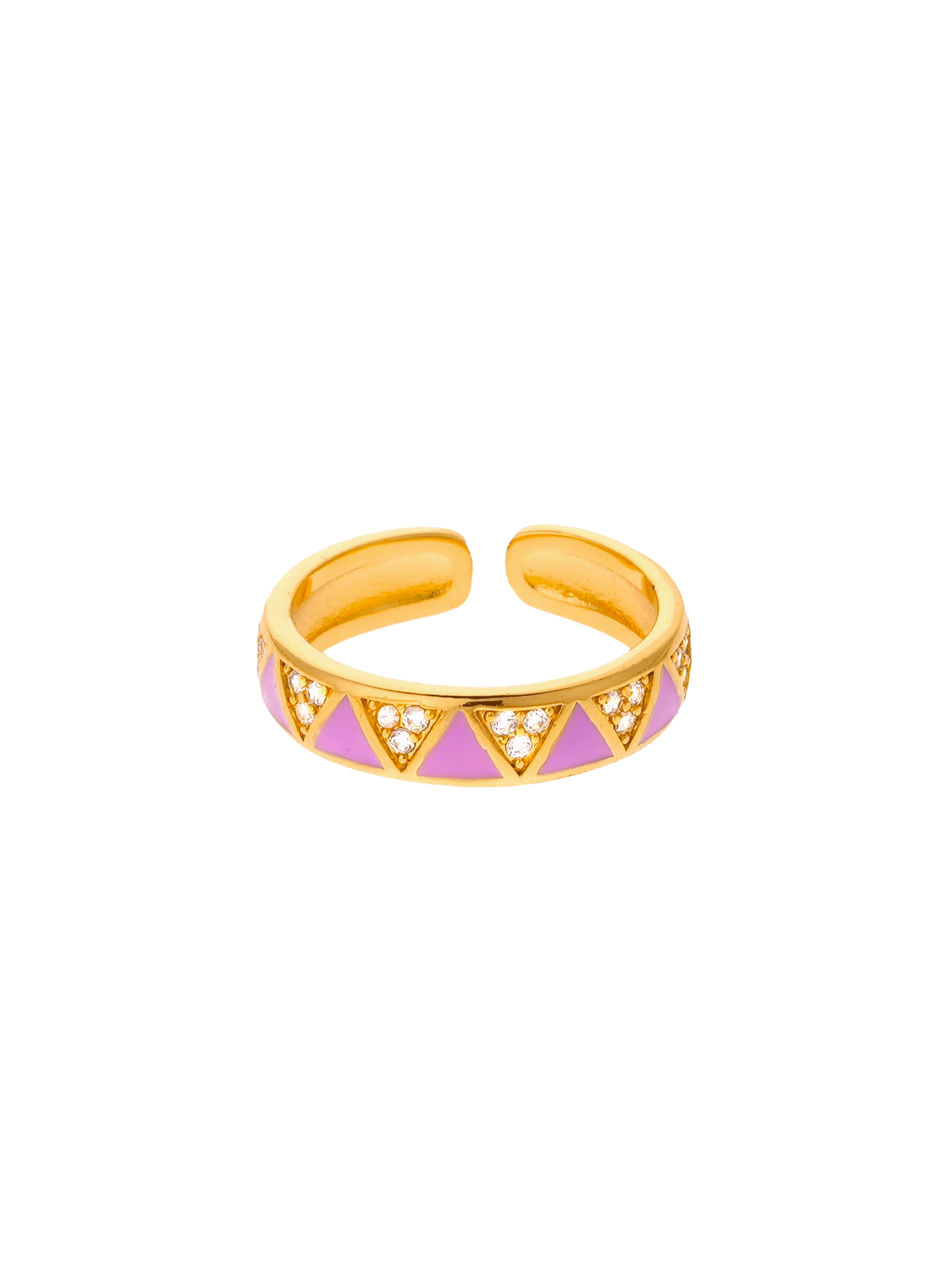 Adjustable ring with colorful enamel and rhinestones HIPANEMA Purple