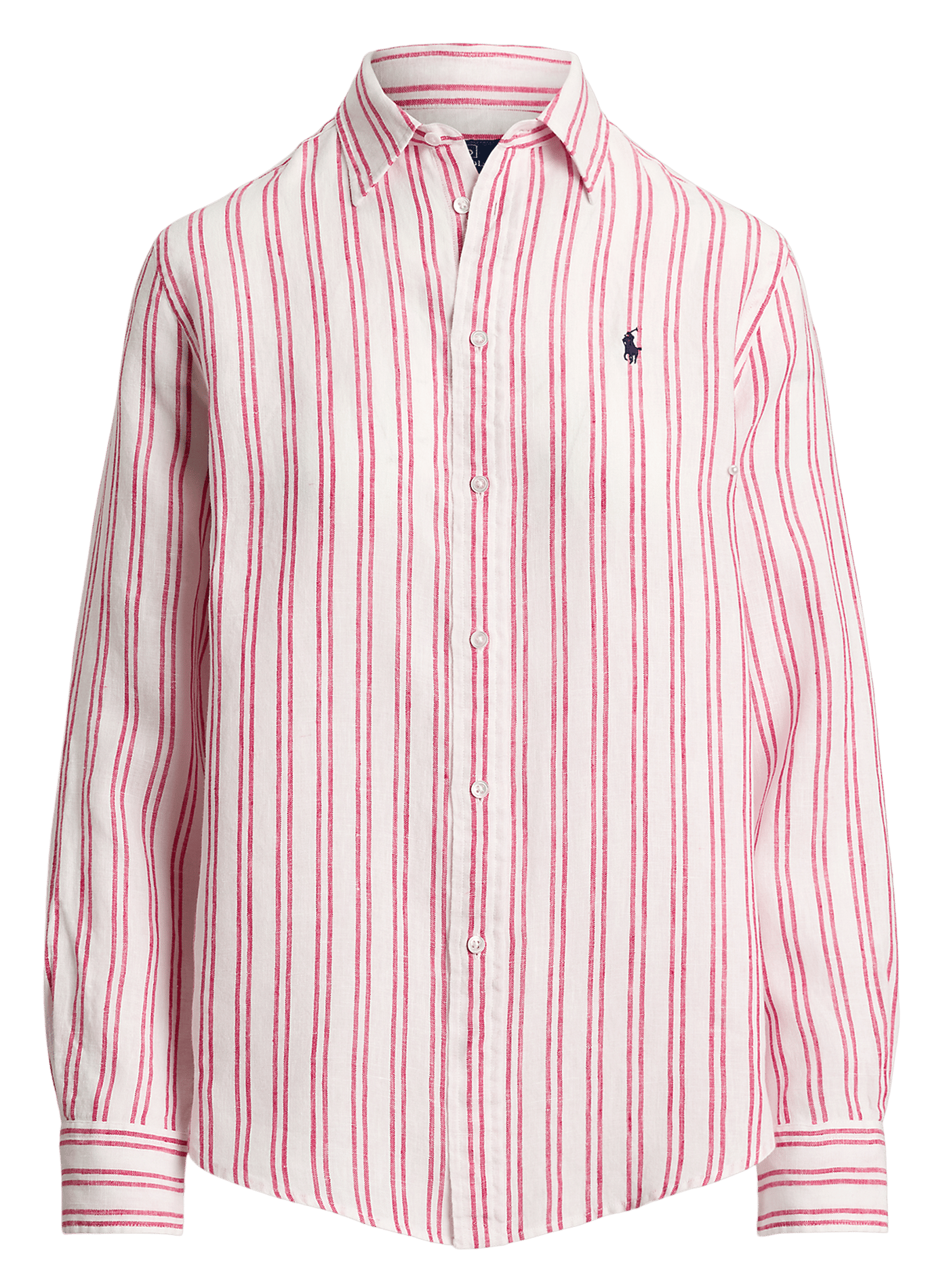 Chemise rayée droite en lin POLO RALPH LAUREN Blanc