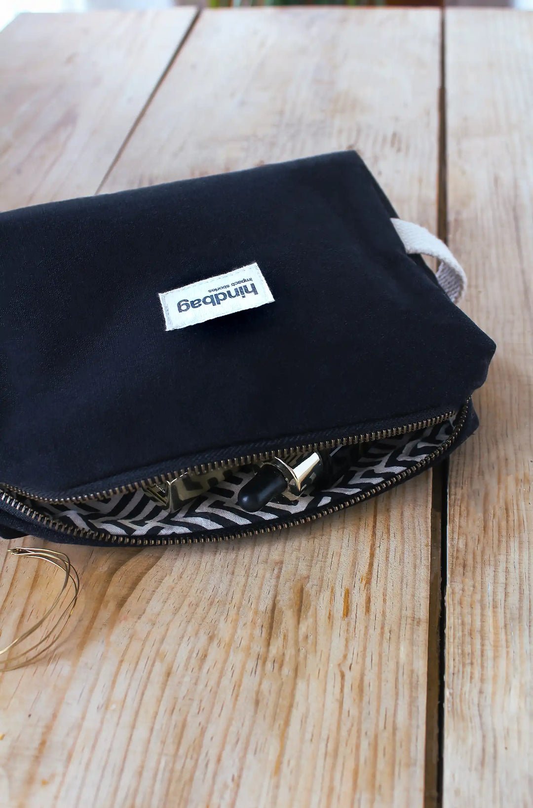 Cotton toiletry bag HINDBAG Black