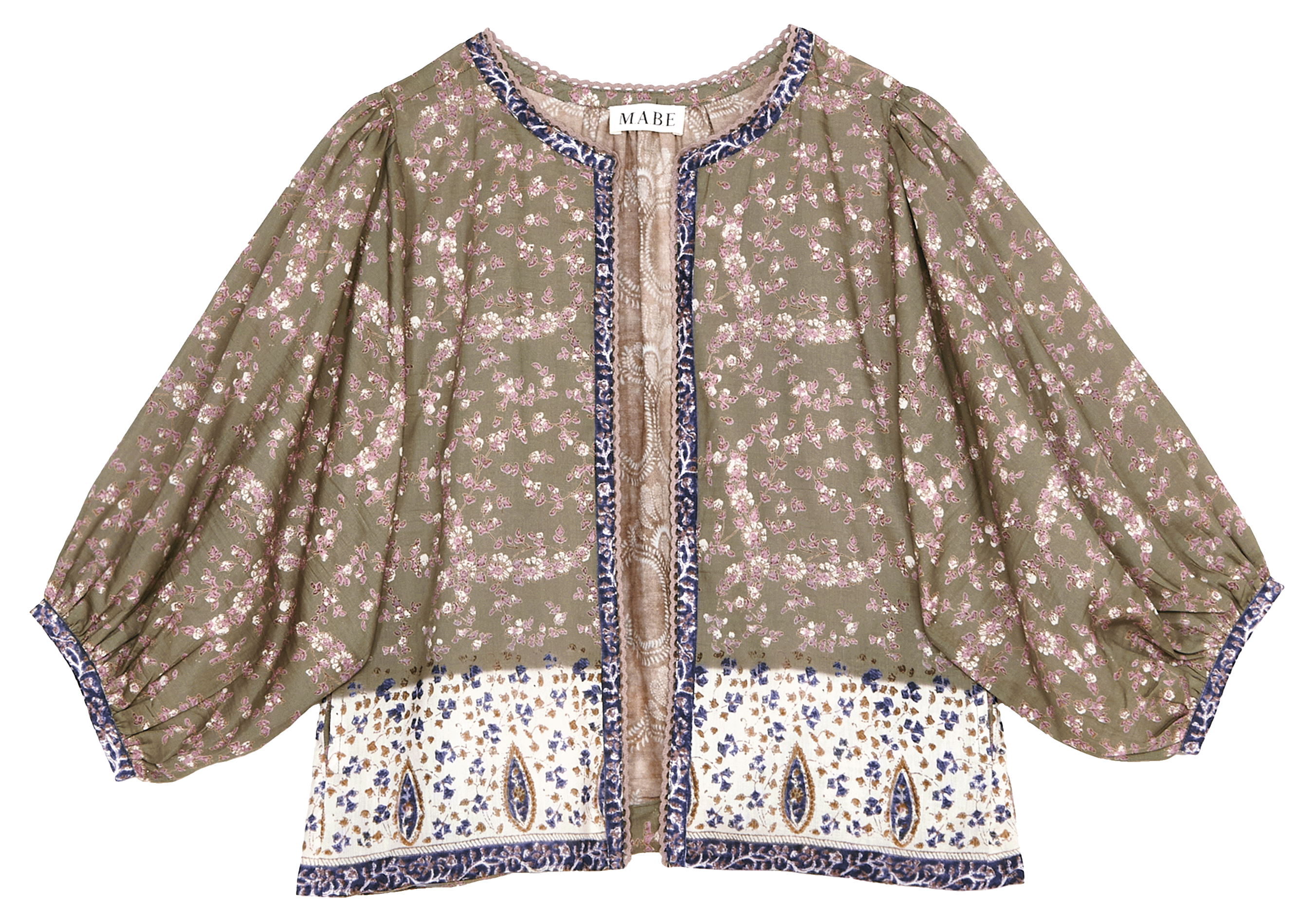 Veste col rond en coton M.A.B.E Multicolore