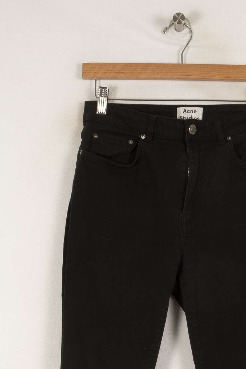Cropped slim jeans with studs ACNE STUDIOS - Seconde Main Black
