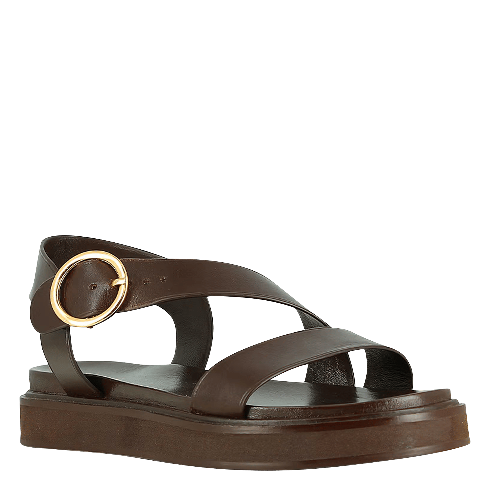 Fabia leather wedge sandals JONAK Brown
