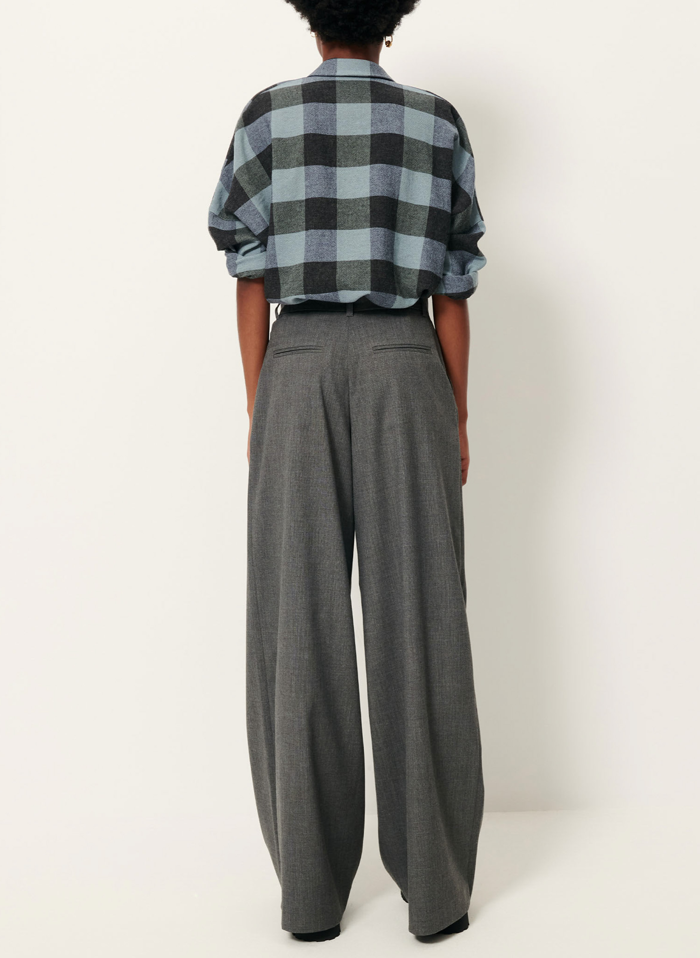 Pantalon large SESSUN Gris