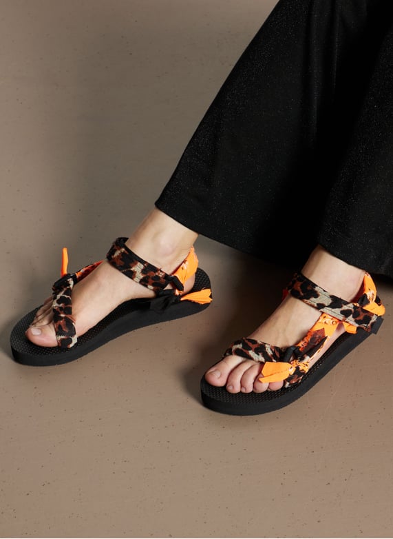 Strappy Sandals Wide Fit Animal Print Sandals Strappy Flat Sandals