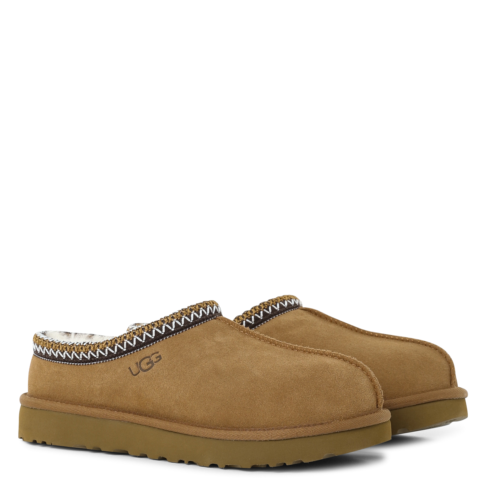 Deels leren klompen UGG Bruin