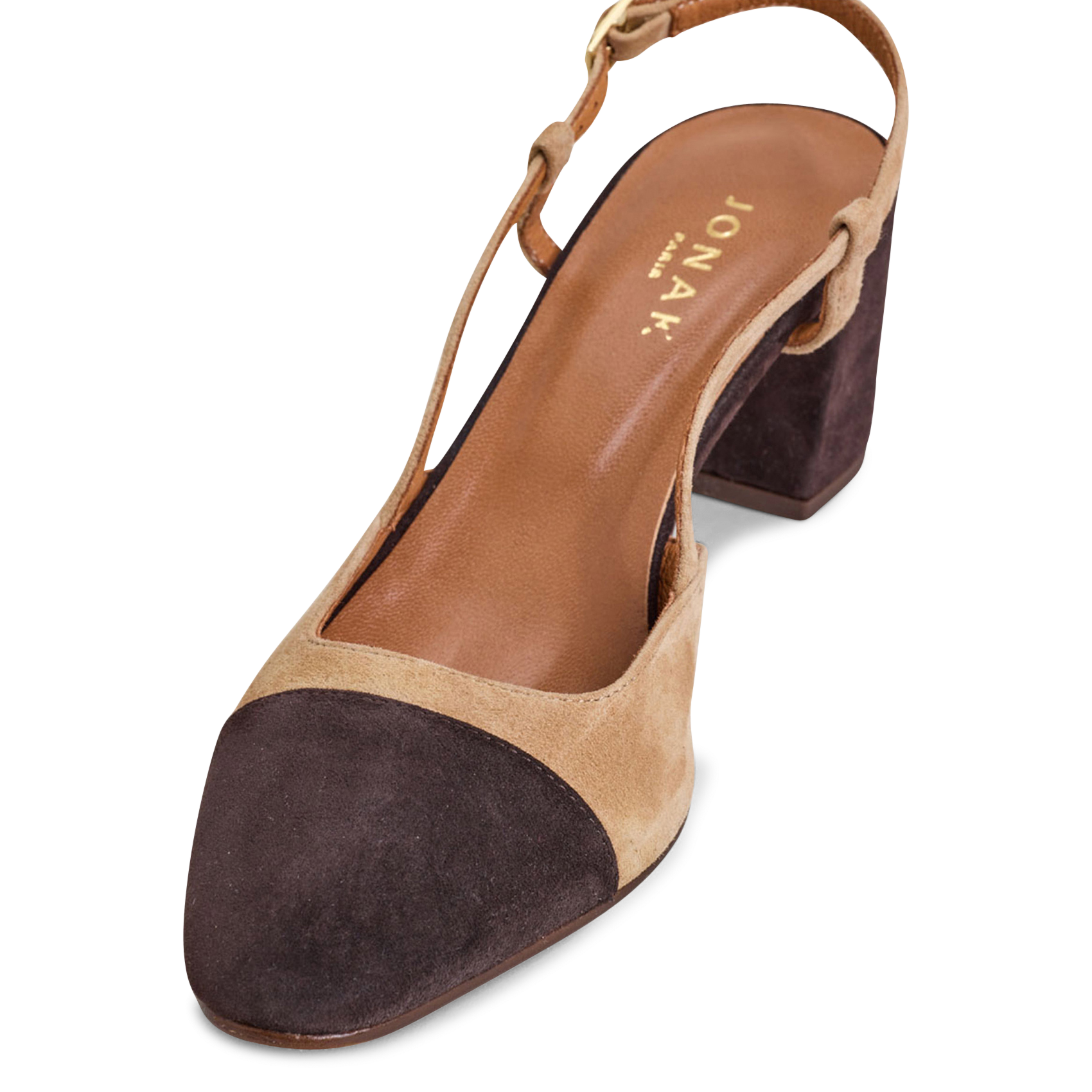 Suede leather slingbacks JONAK Brown