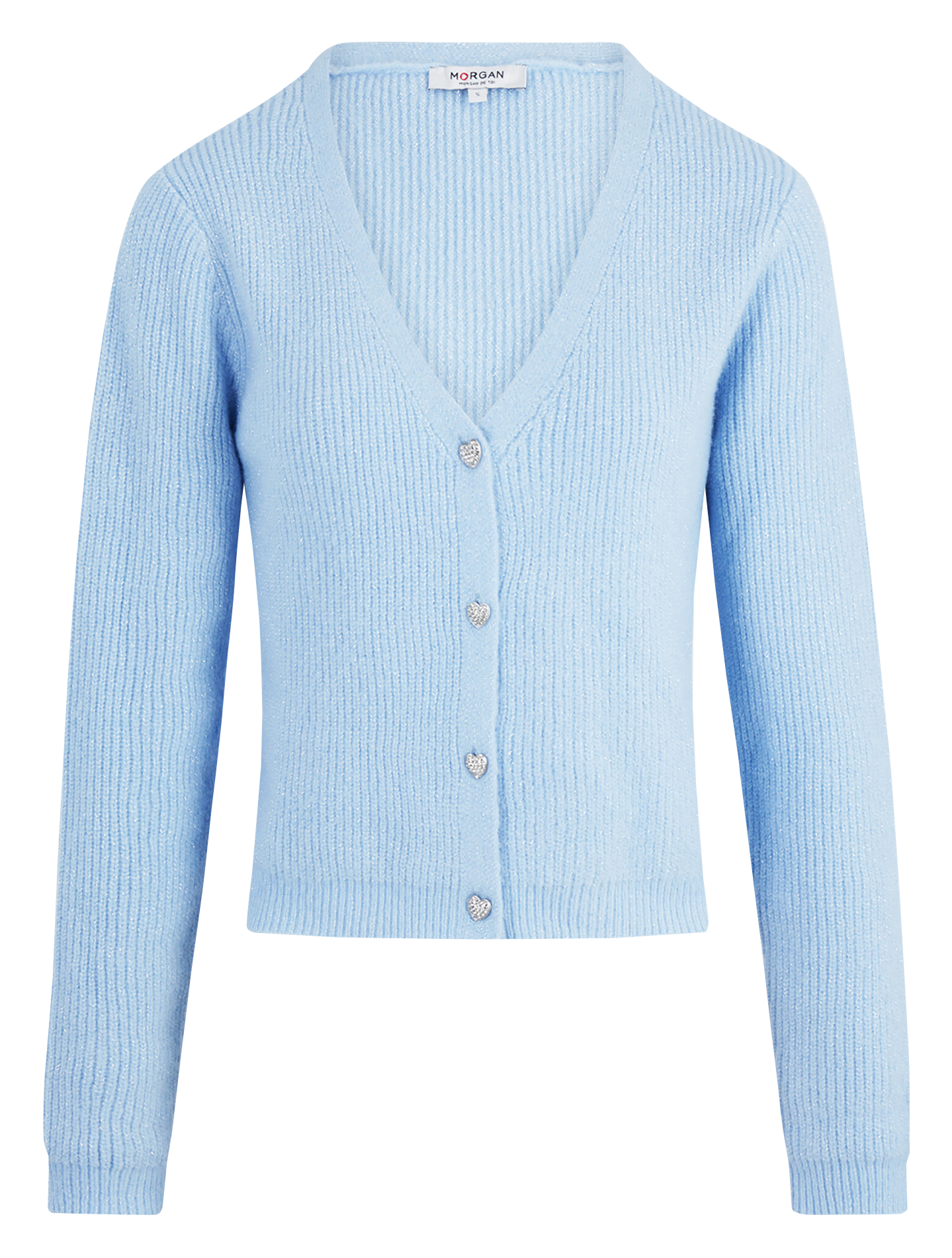 V-Ausschnitt-Strickjacke MORGAN Blau