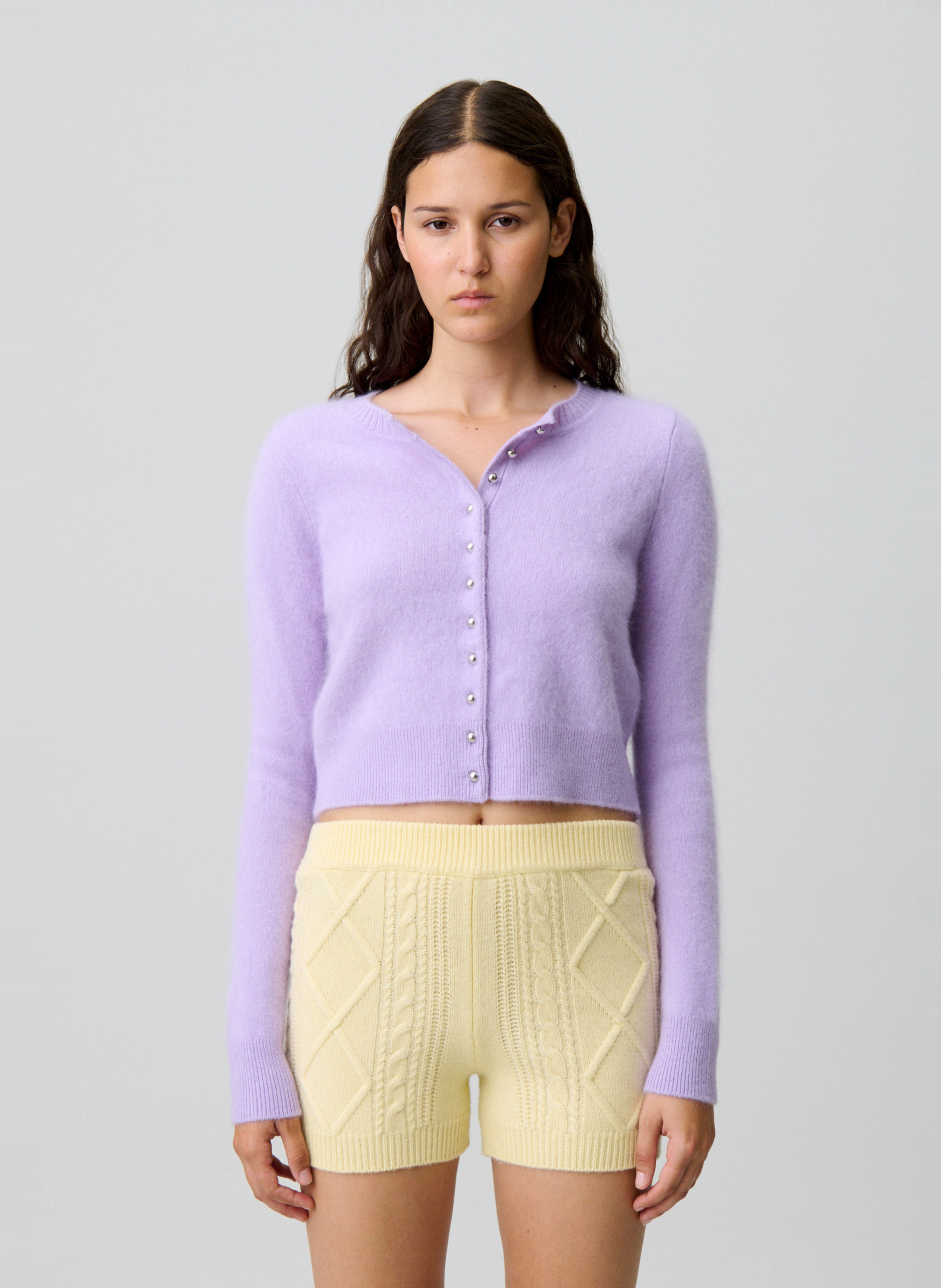 Short moulant en laine et cachemire CLAUDIE PIERLOT Jaune