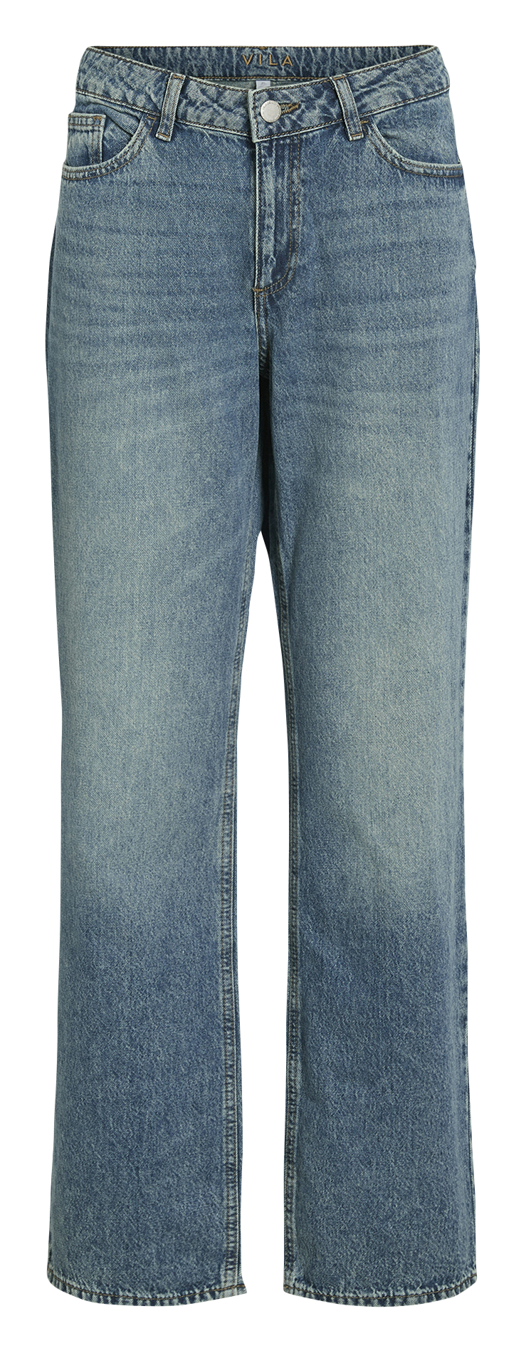 Jean droit en coton VILA Bleu