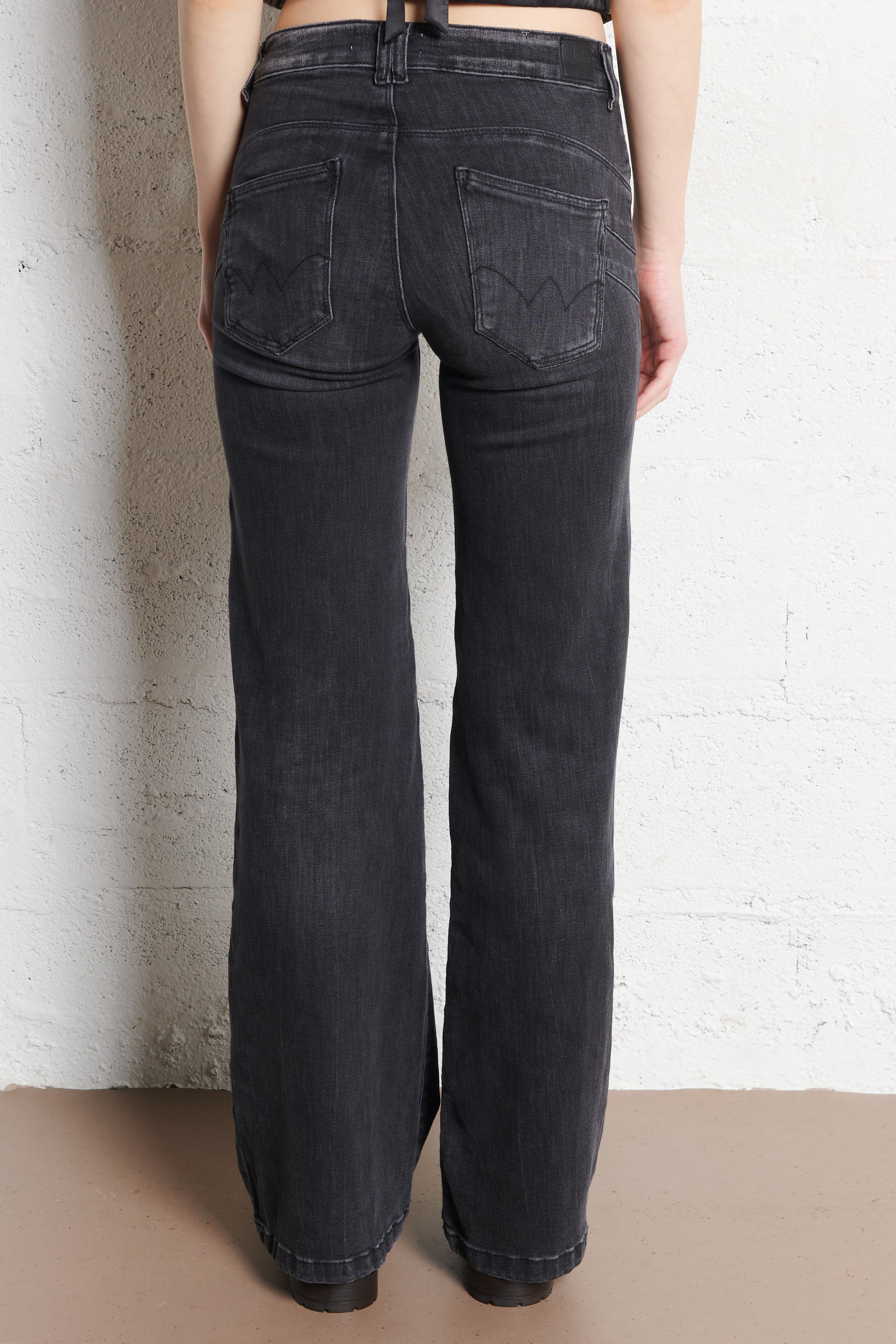 Jean évasée en coton mélangé LE TEMPS DES CERISES Gris