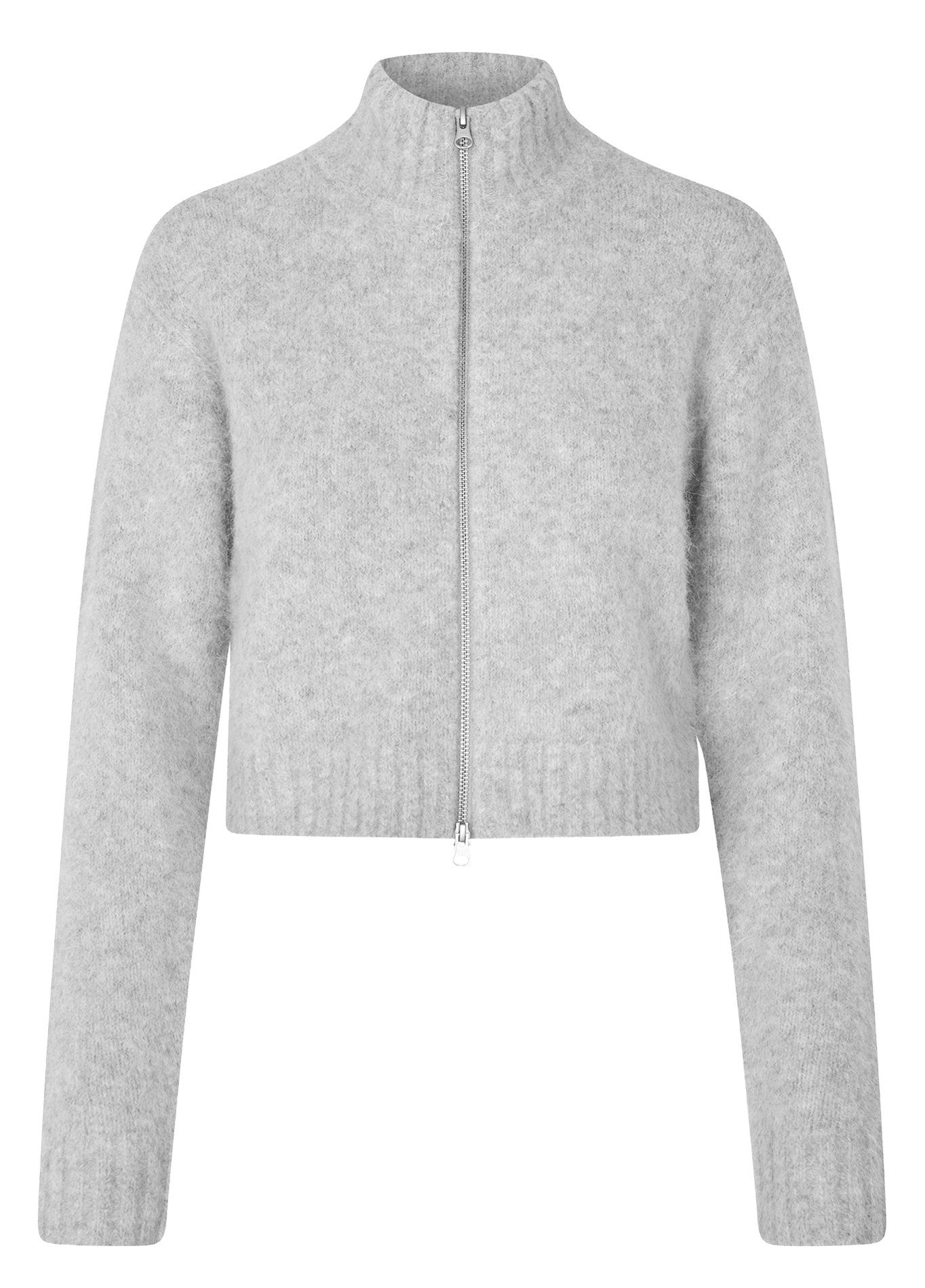 Gilet col montant en laine mélangée SAMSOE SAMSOE Argent