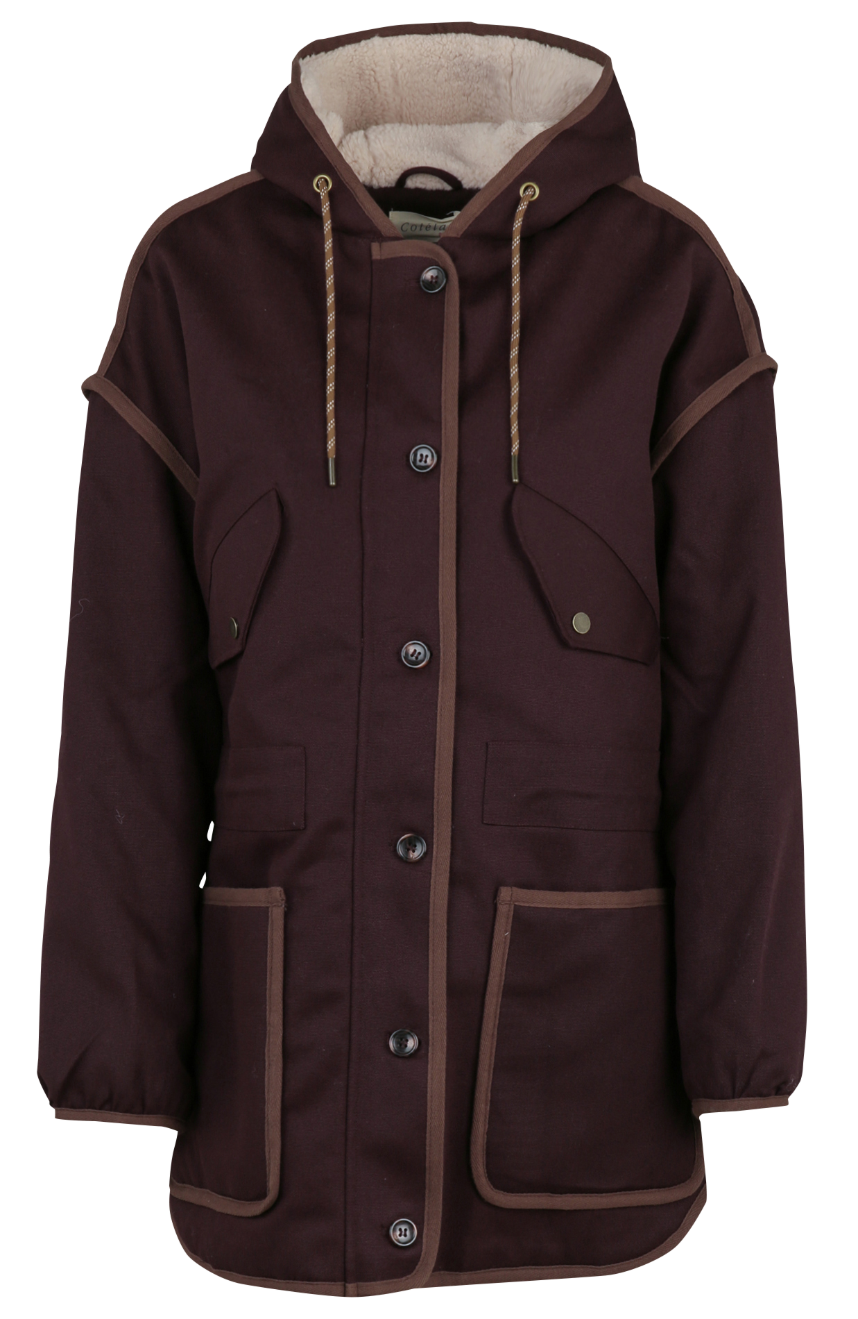 Oversize Rundhalsausschnitt Parka aus Baumwolle ACOTE Violett