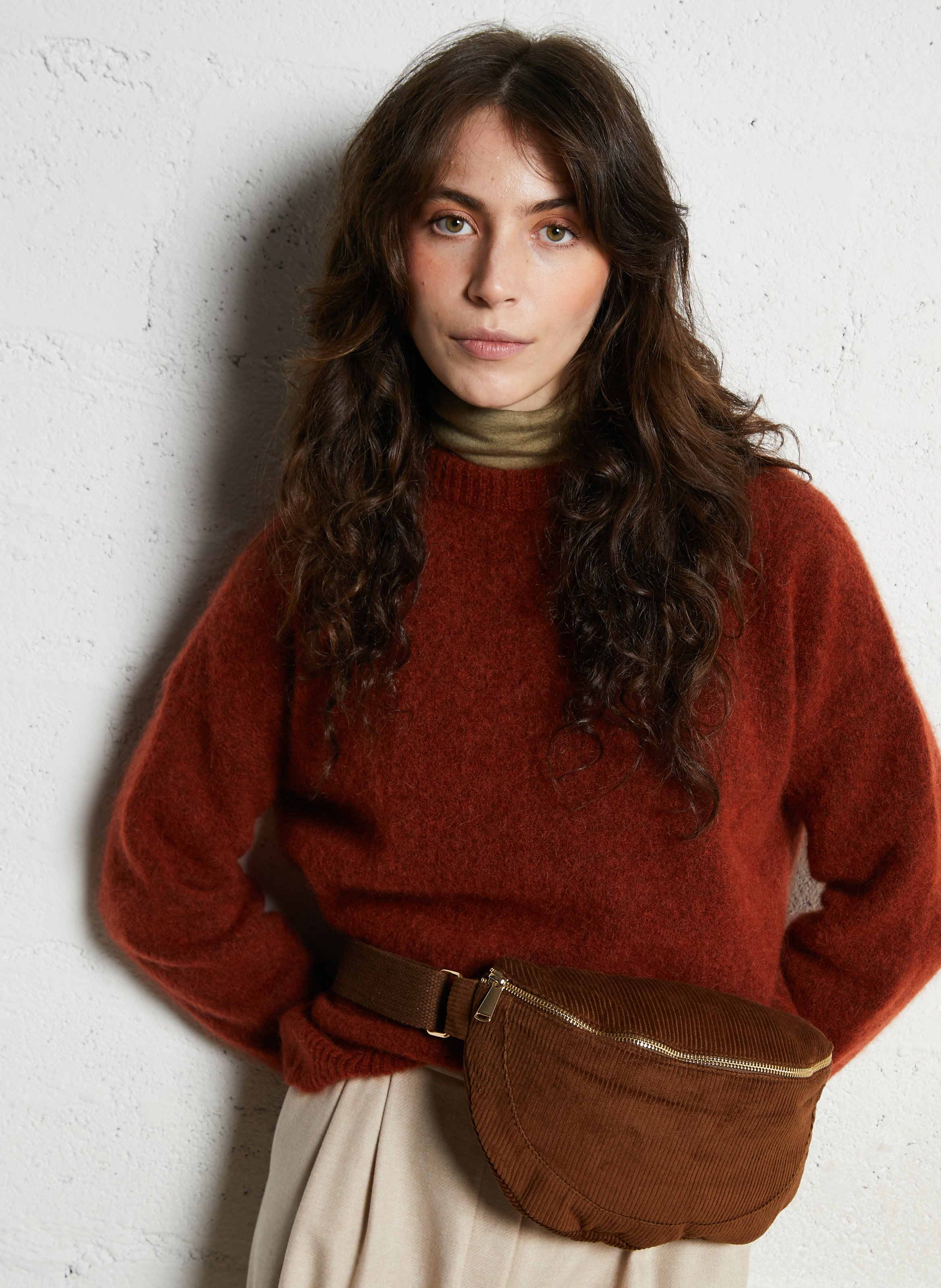 Sac banane en velours côtelé MAISON 123 Beige