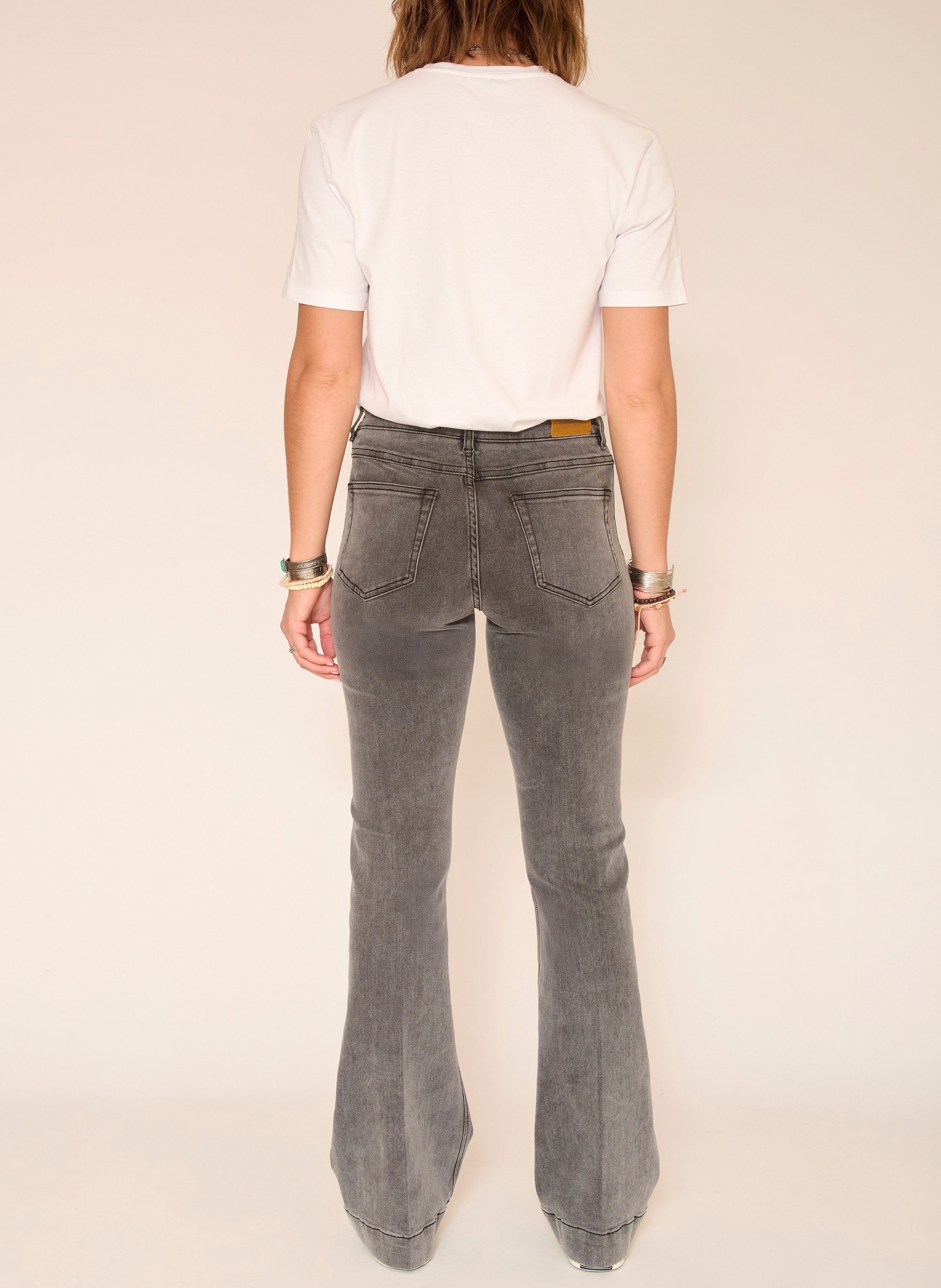 Jean boot-cut en coton mélangé MKT Gris