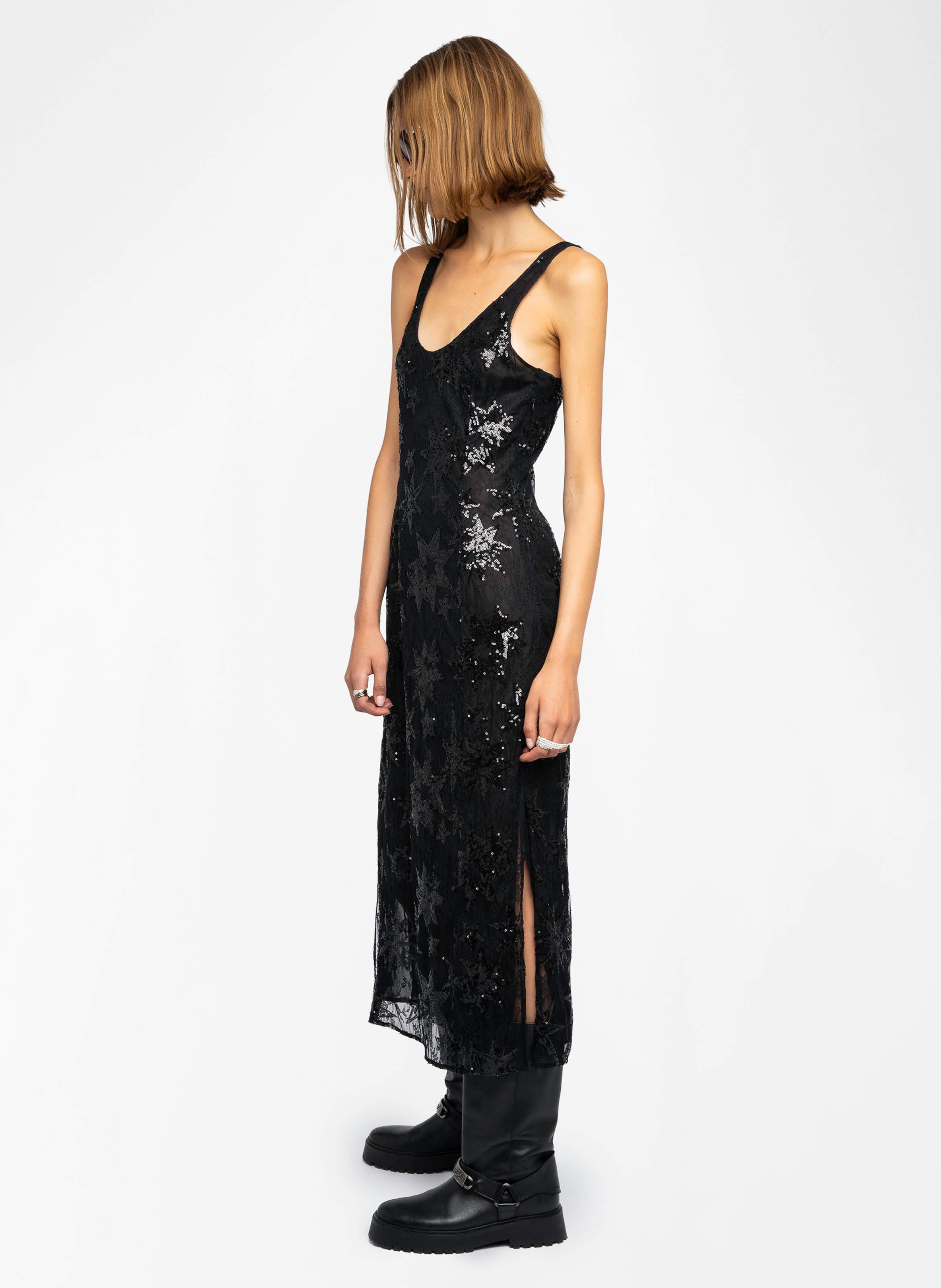 Robe longue évasée à sequins ZADIG&VOLTAIRE Noir