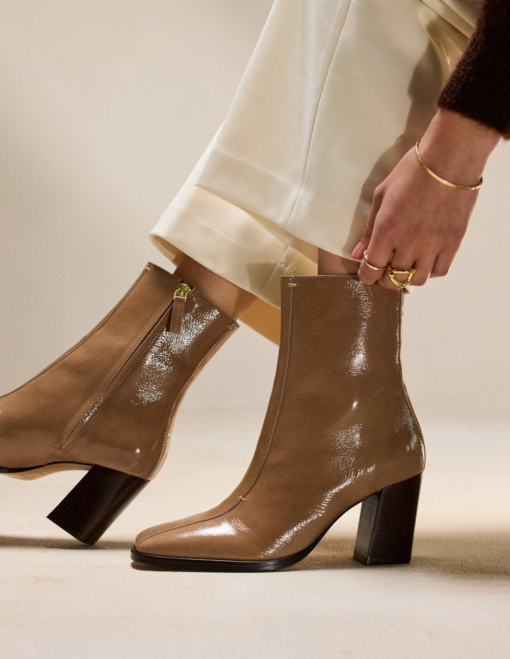 Ankle boots with heel ODAJE EX. M.MOUSTACHE Brown