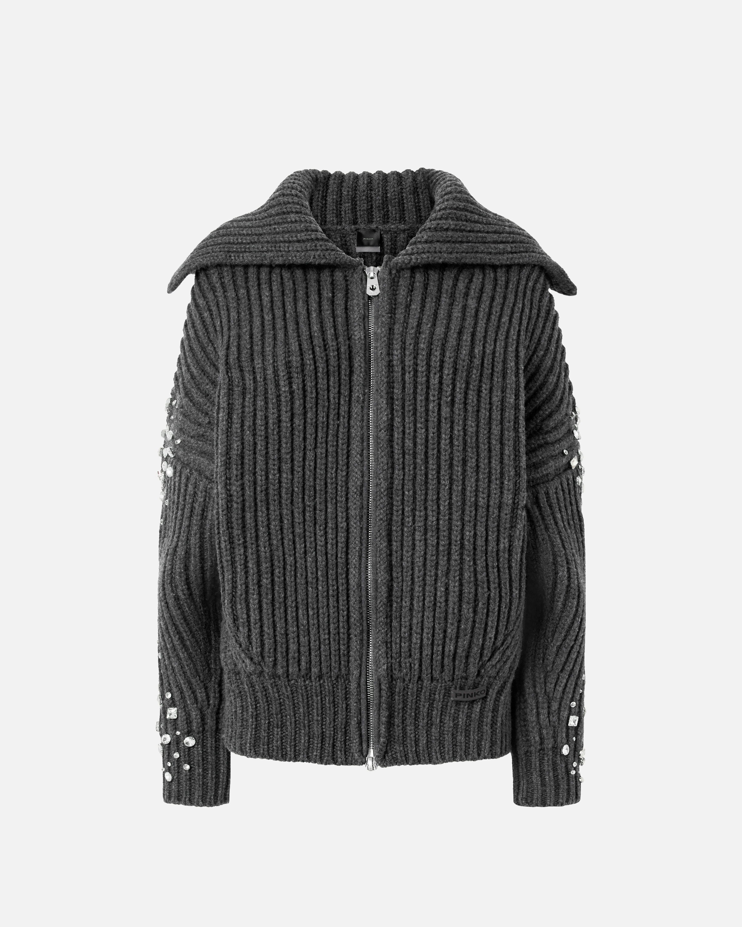 Vest with rhinestones PINKO Grey