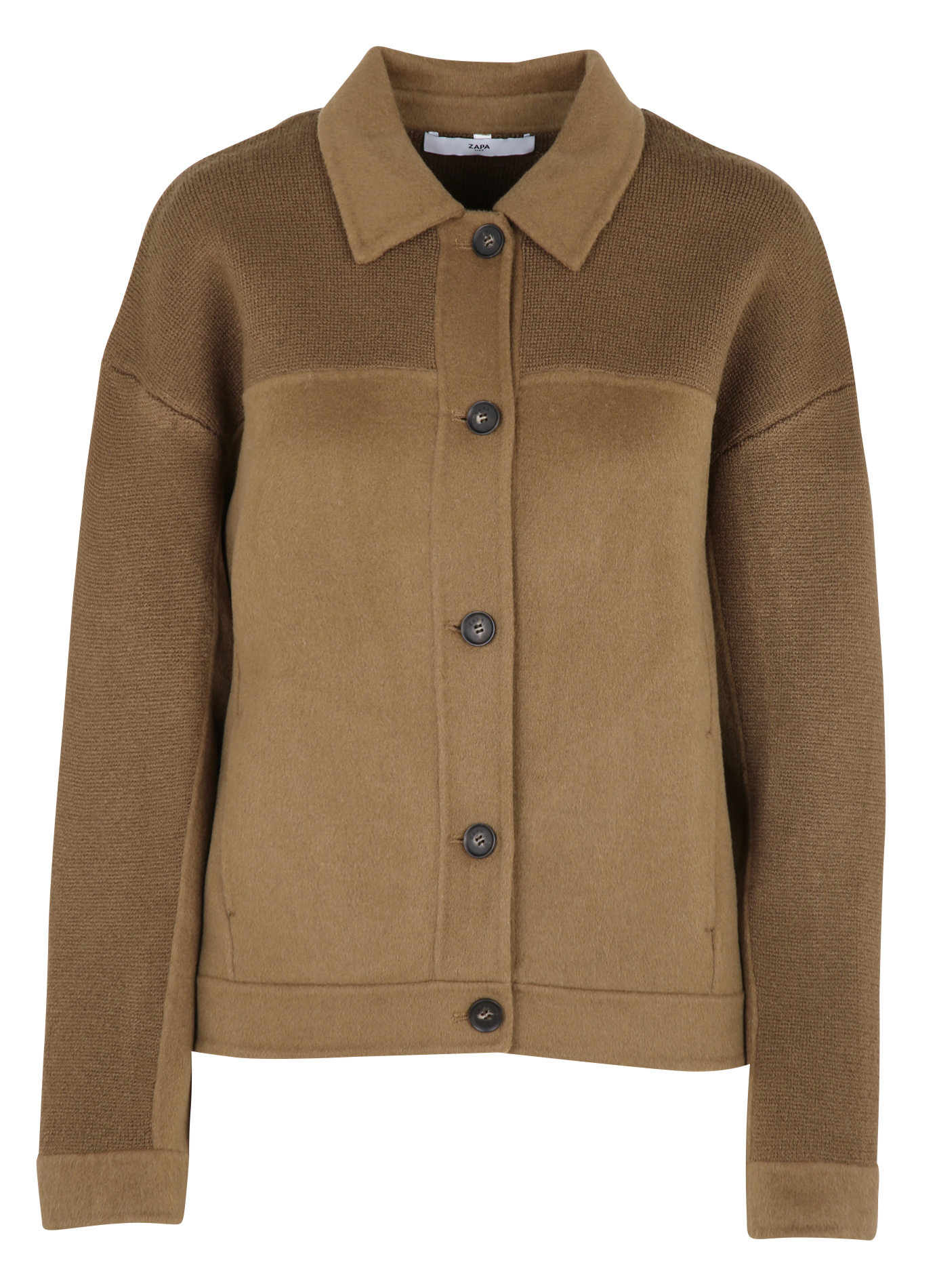 Classic-collar wool-blend jacket ZAPA Brown