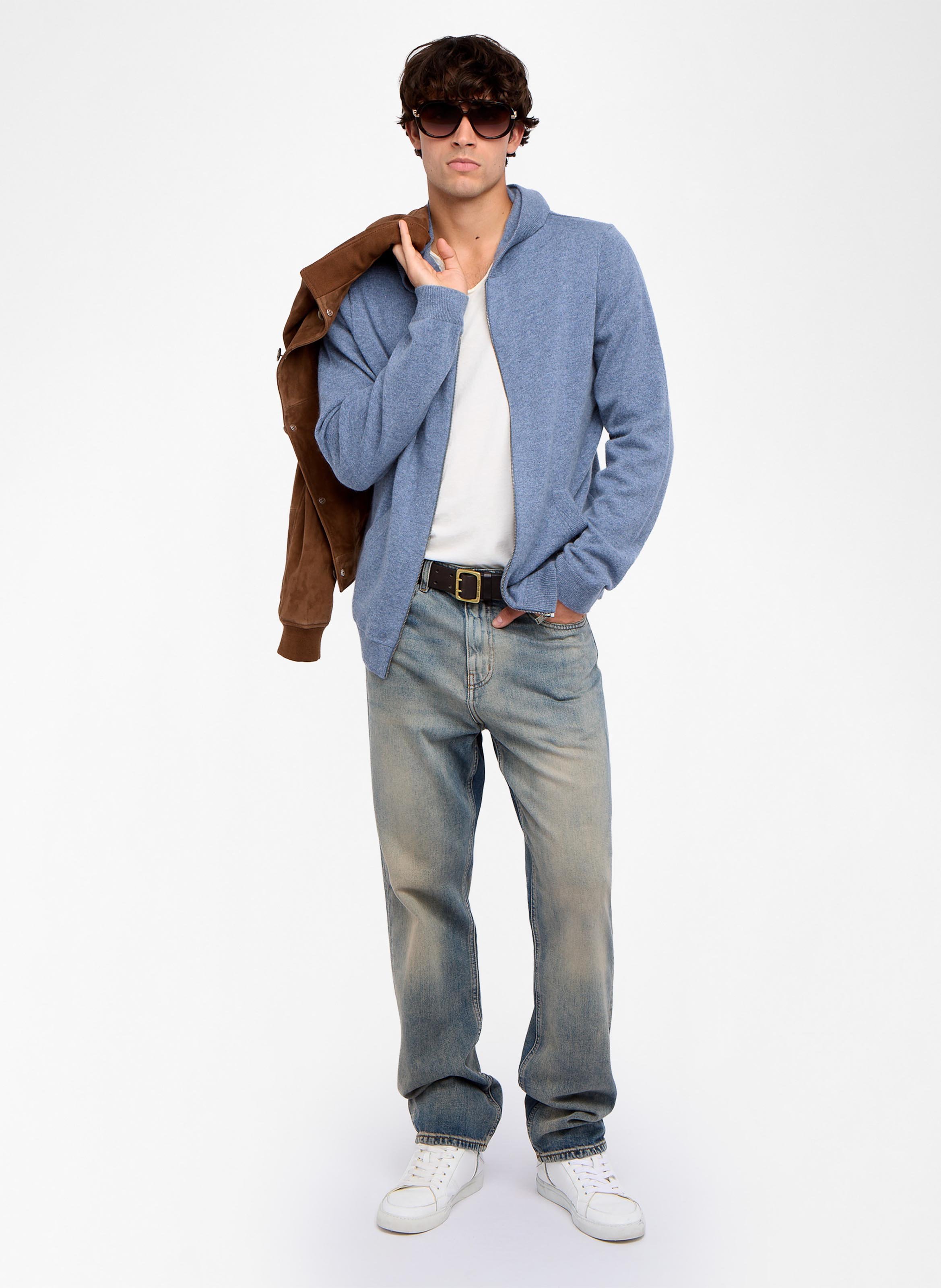 Straight wool and cashmere hooded vest ZADIG&VOLTAIRE Blue