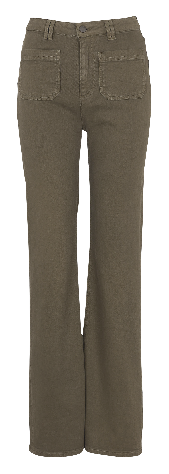 Pantalon flare uni taille haute KOOKAI Kaki