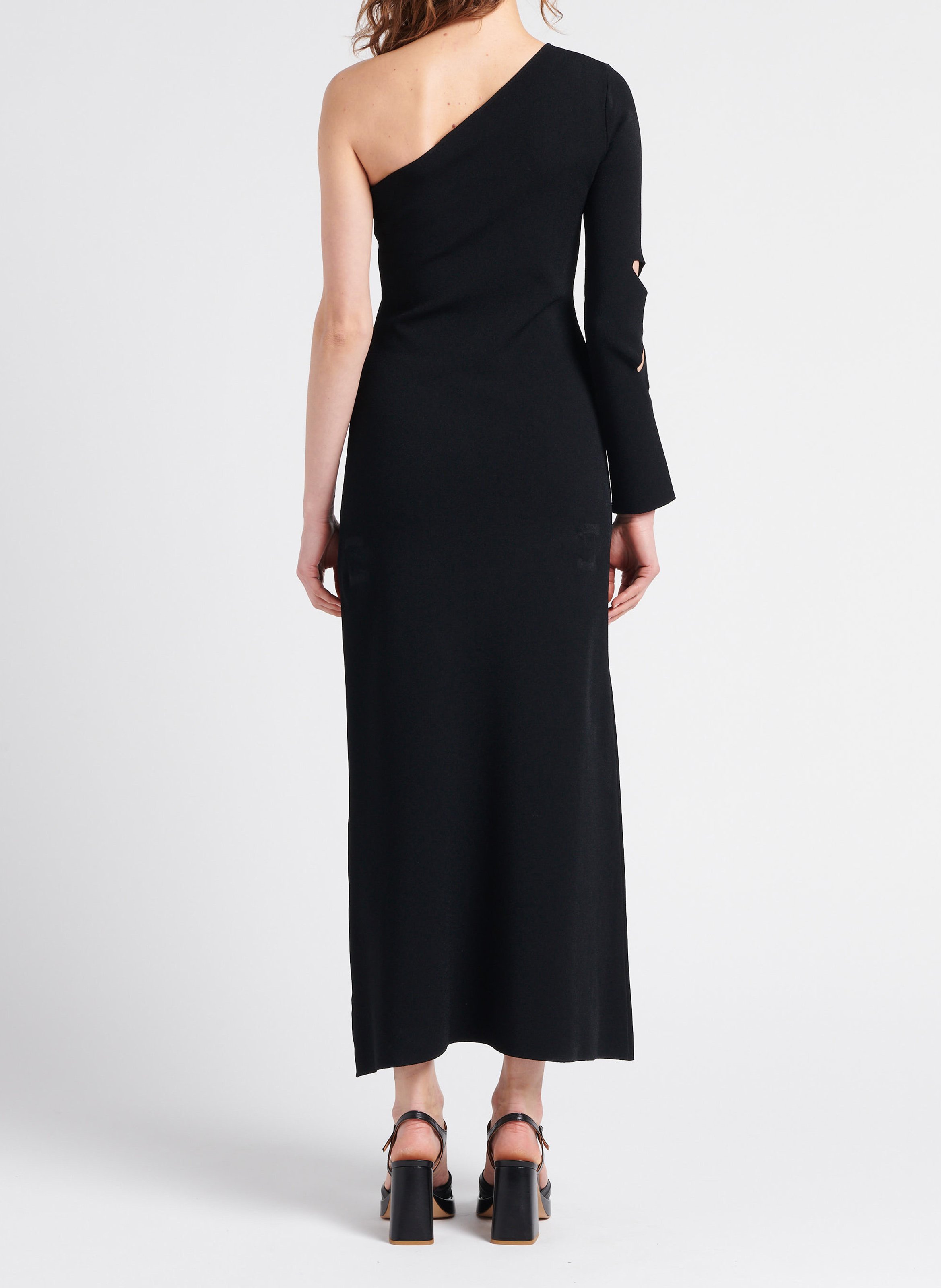 Robe midi col asymétrique  SONIA RYKIEL Noir