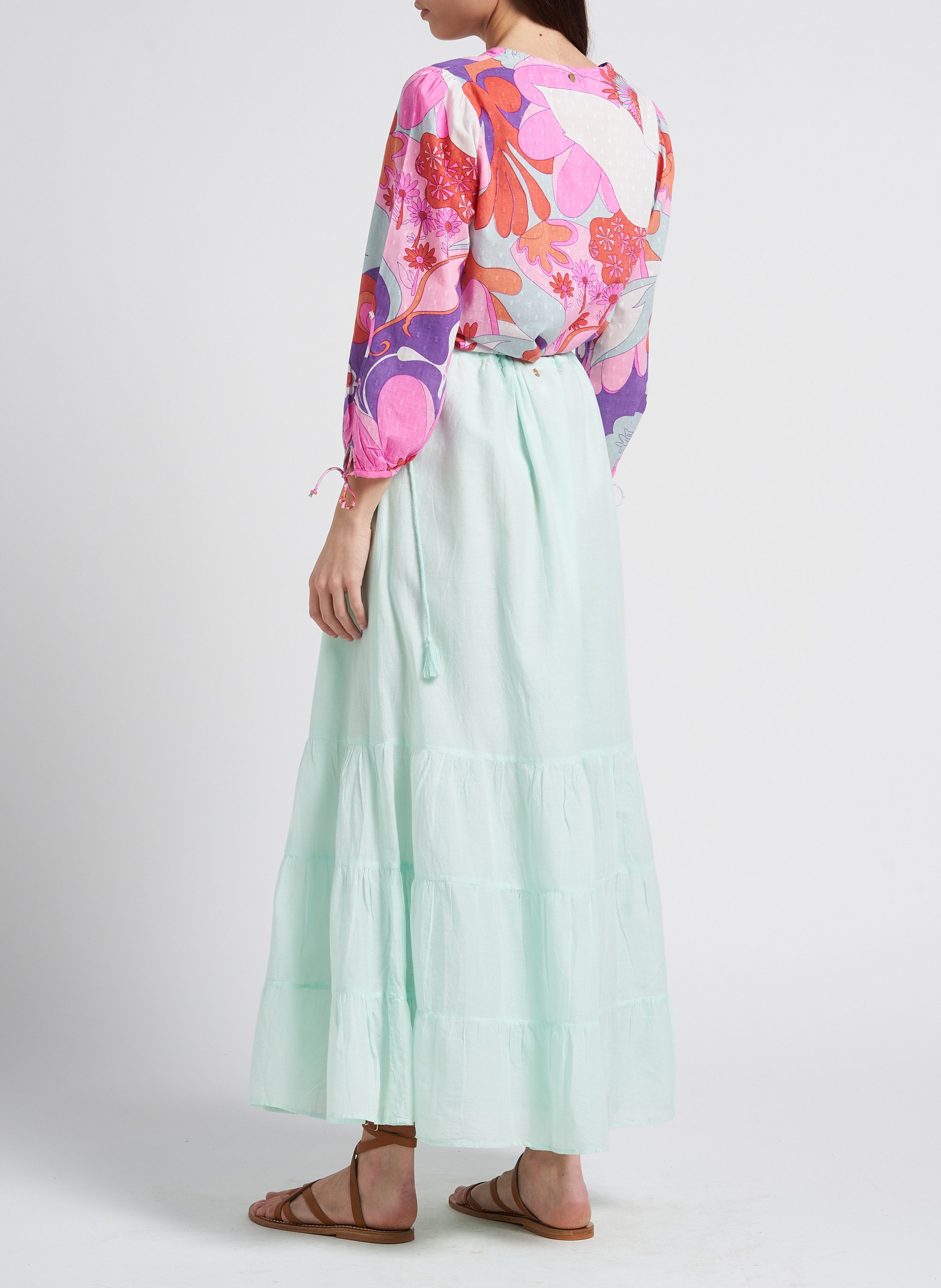 Maxirock aus Baumwolle ANTIK BATIK Blau