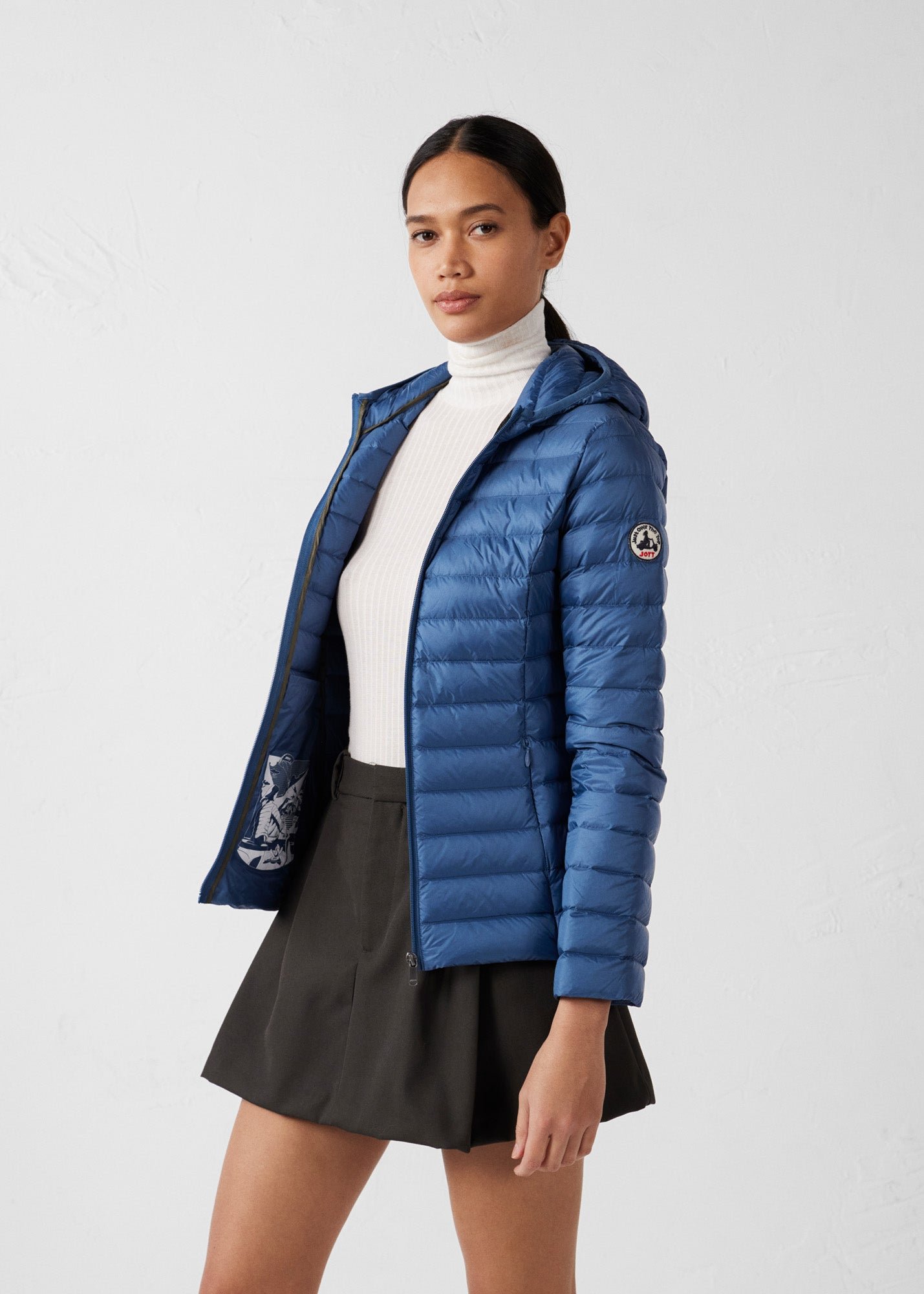 Lightweight hooded puffer jacket Cloe JOTT Blue