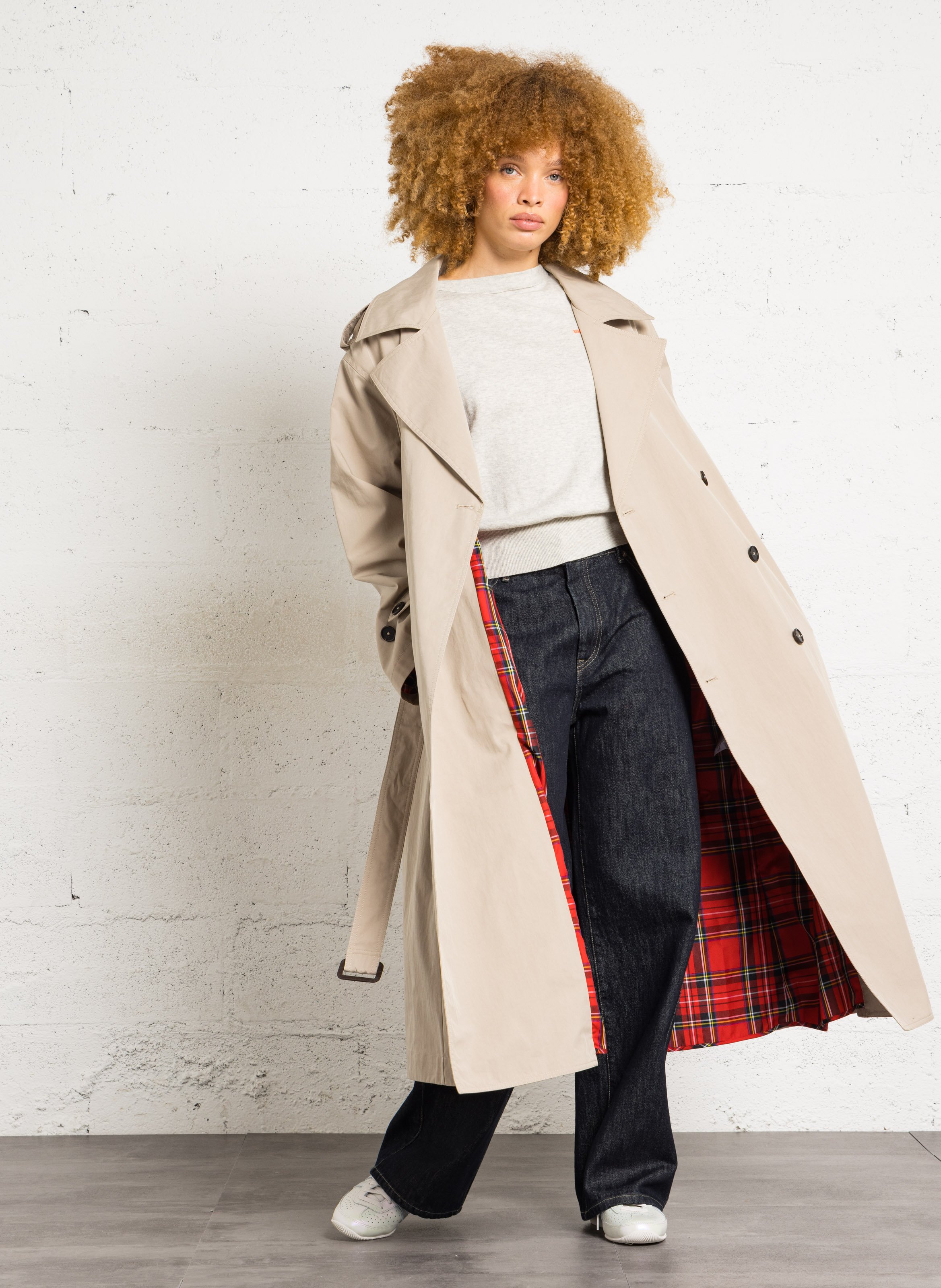 Oversize-Trenchcoat aus Baumwollmix BELLEROSE Beige