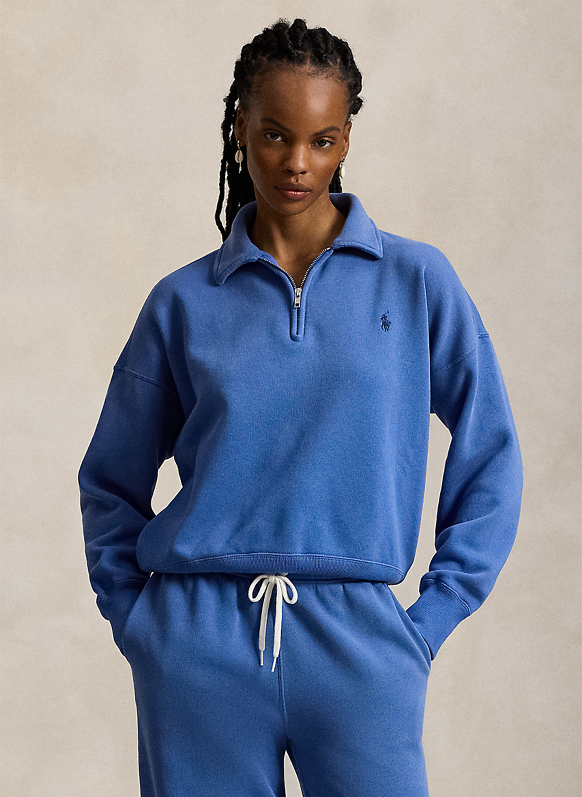 Oversize-Sweatshirt mit Stehkragen aus Baumwollmischung POLO RALPH LAUREN Blau