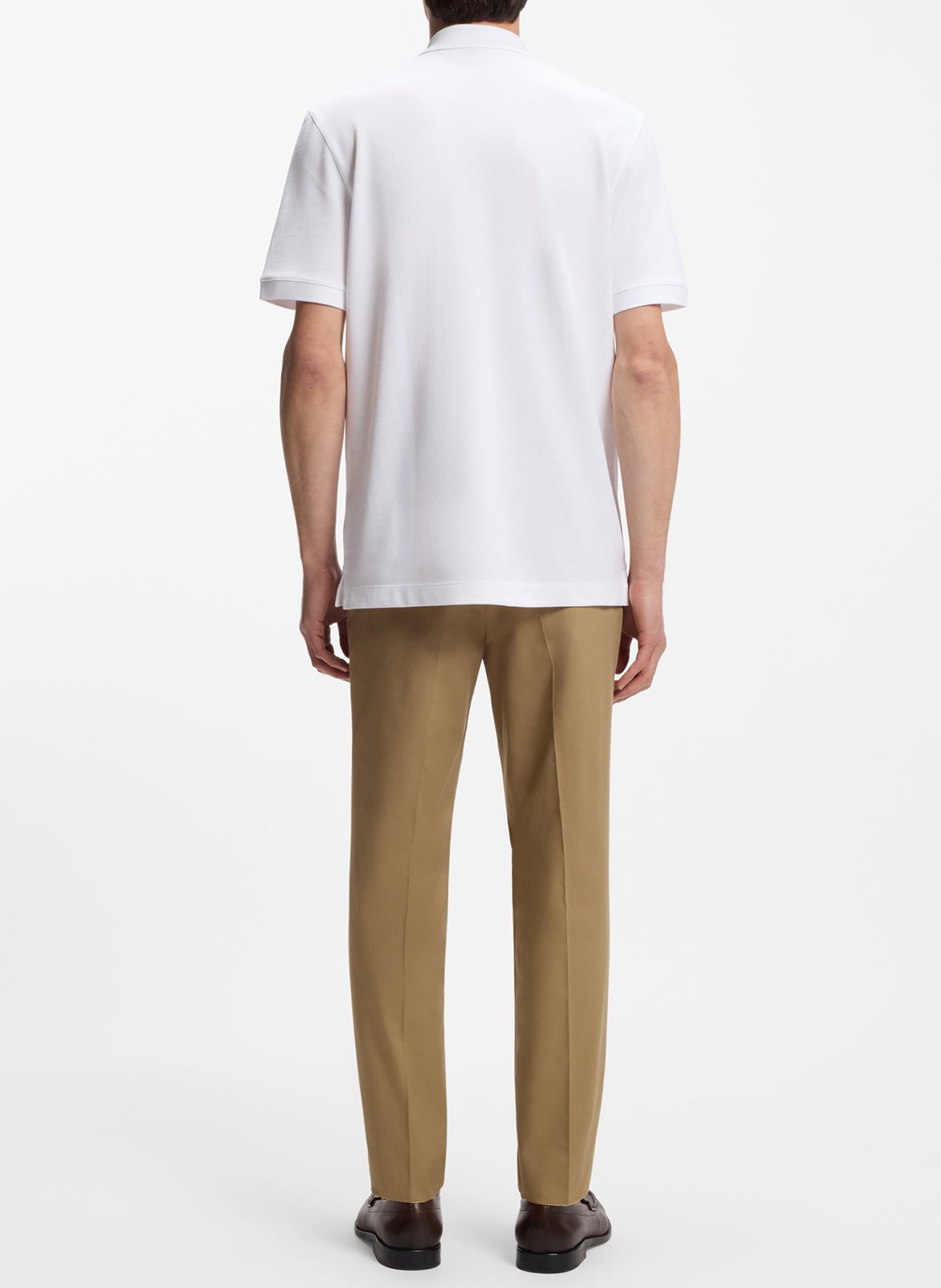 Short-sleeve solid color polo BOSS White