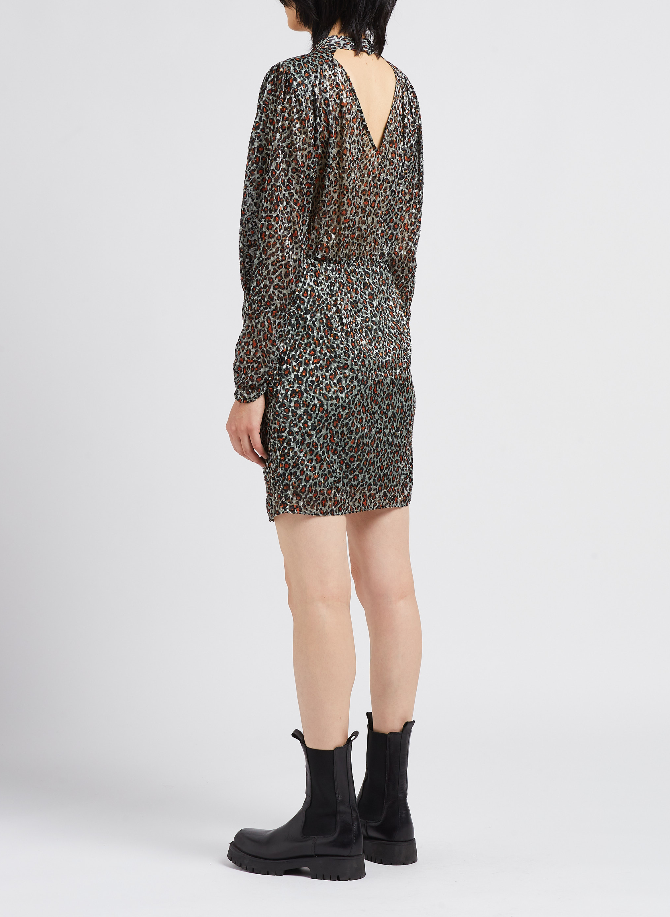 Fitted high-neck dress SCOTCH AND SODA Green