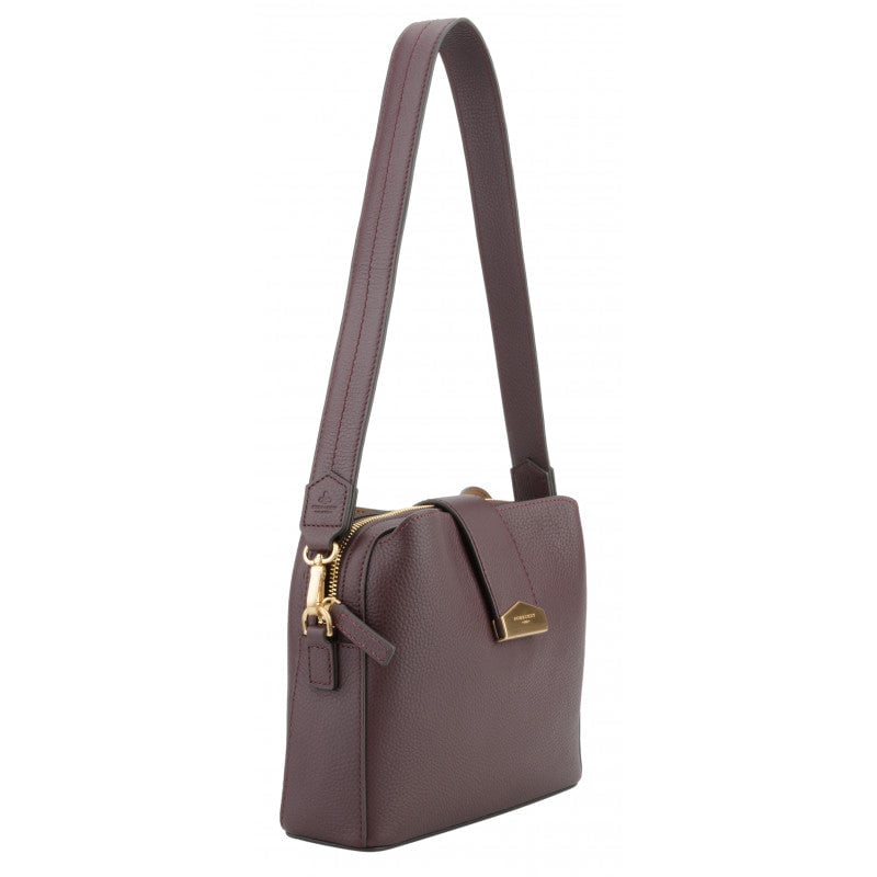 Calfskin leather shoulder bag POURCHET Red