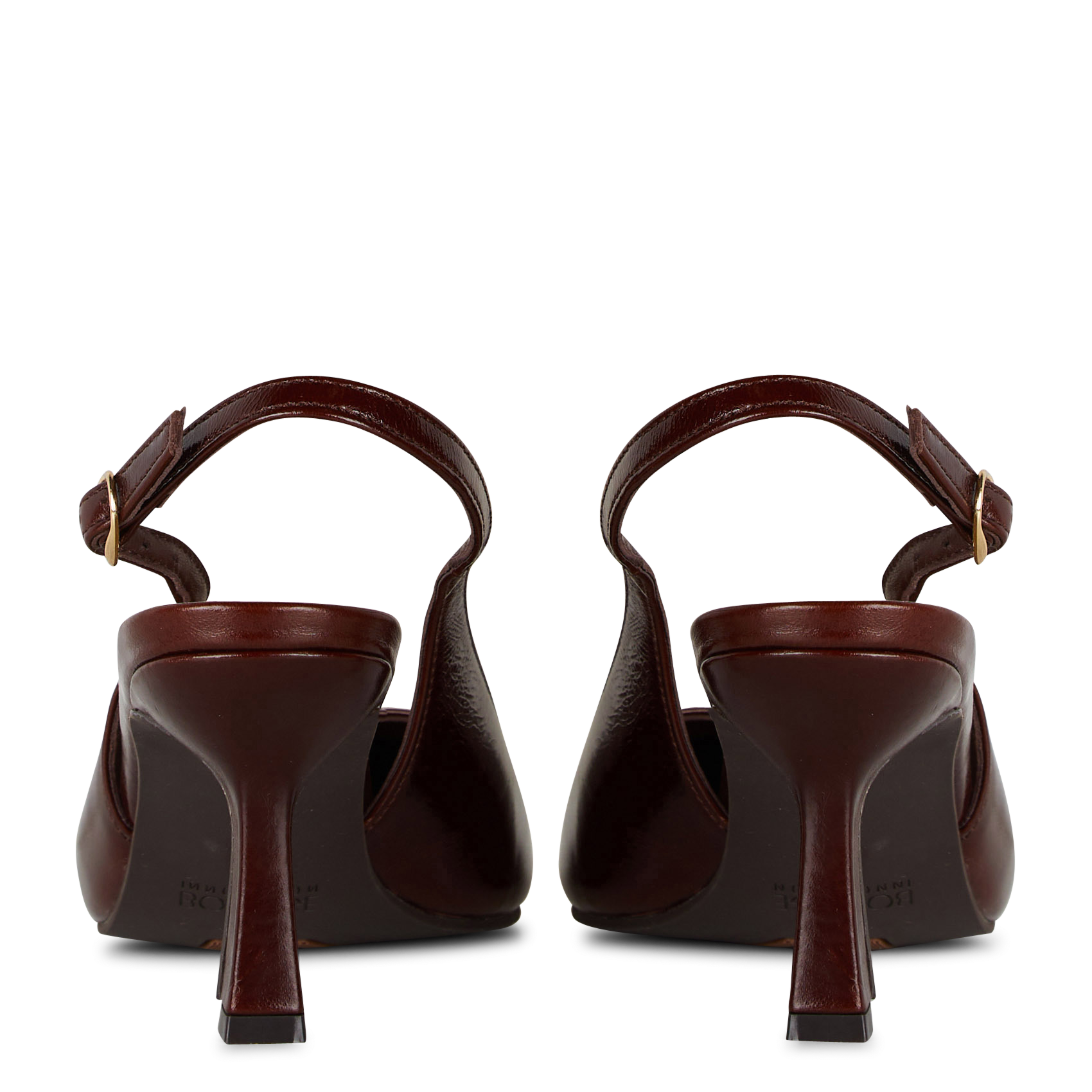 Slingback-Pumps aus Lackleder BOCAGE Braun