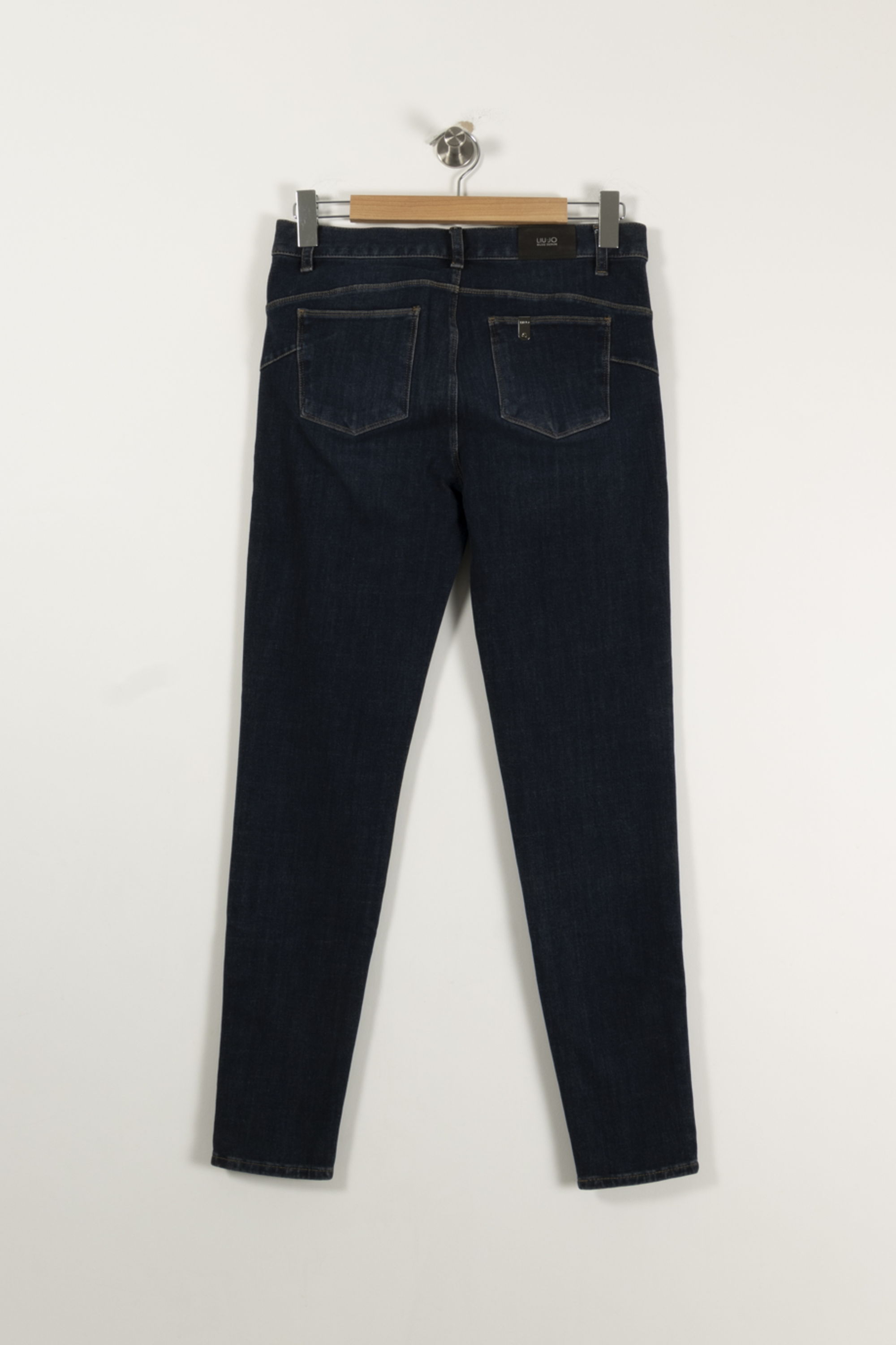 Cropped slim jeans with studs LIU JO - SECONDE MAIN Blue