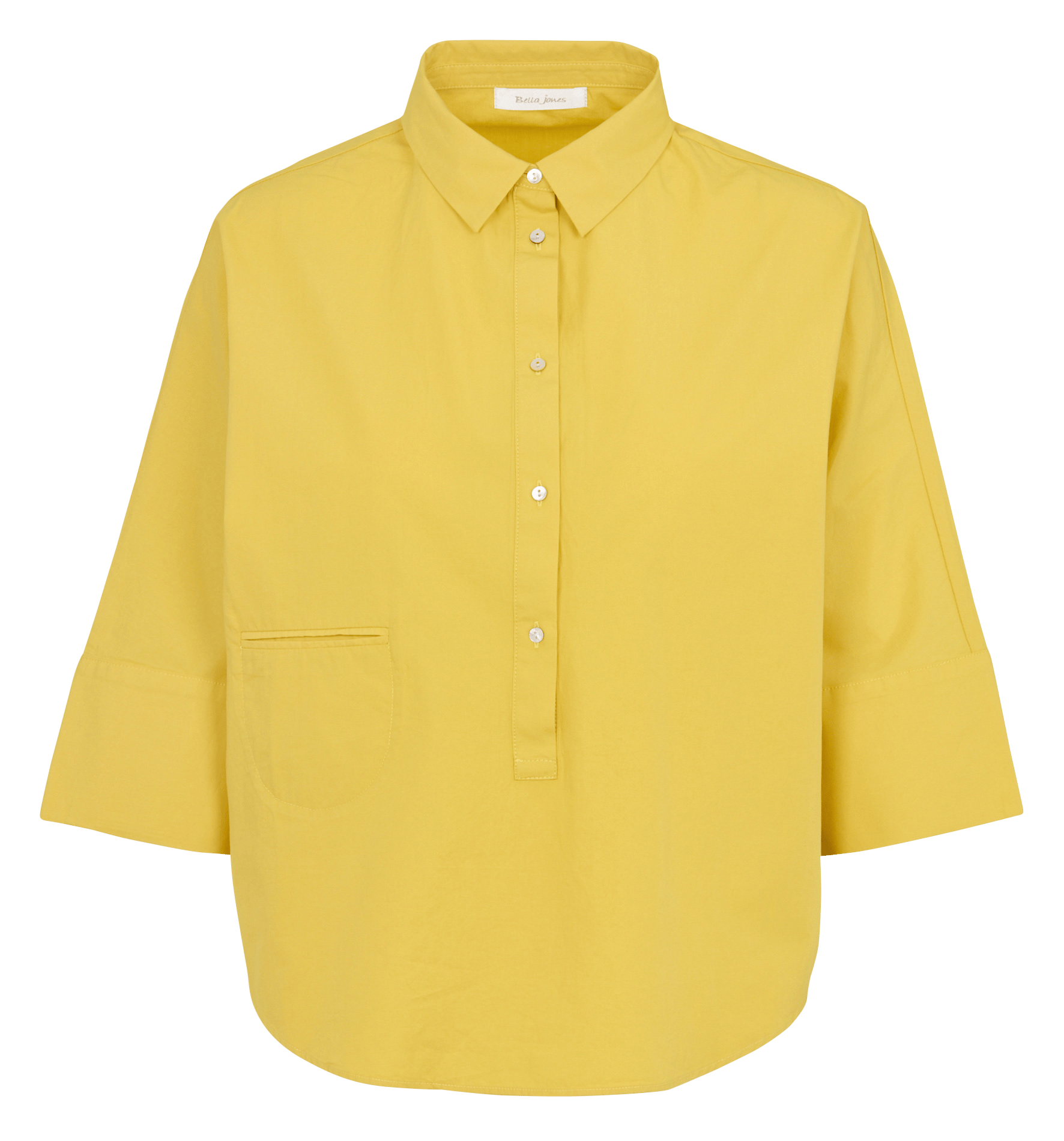 Blouse col classique en coton BELLA JONES Jaune