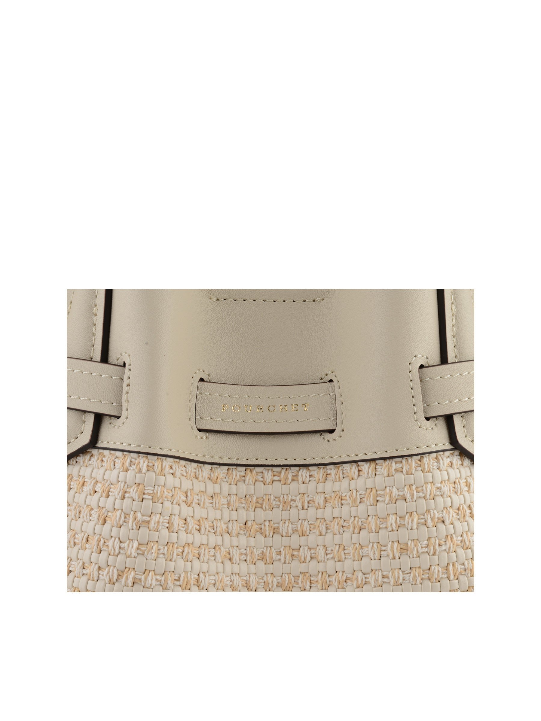Calfskin leather handbag POURCHET Beige