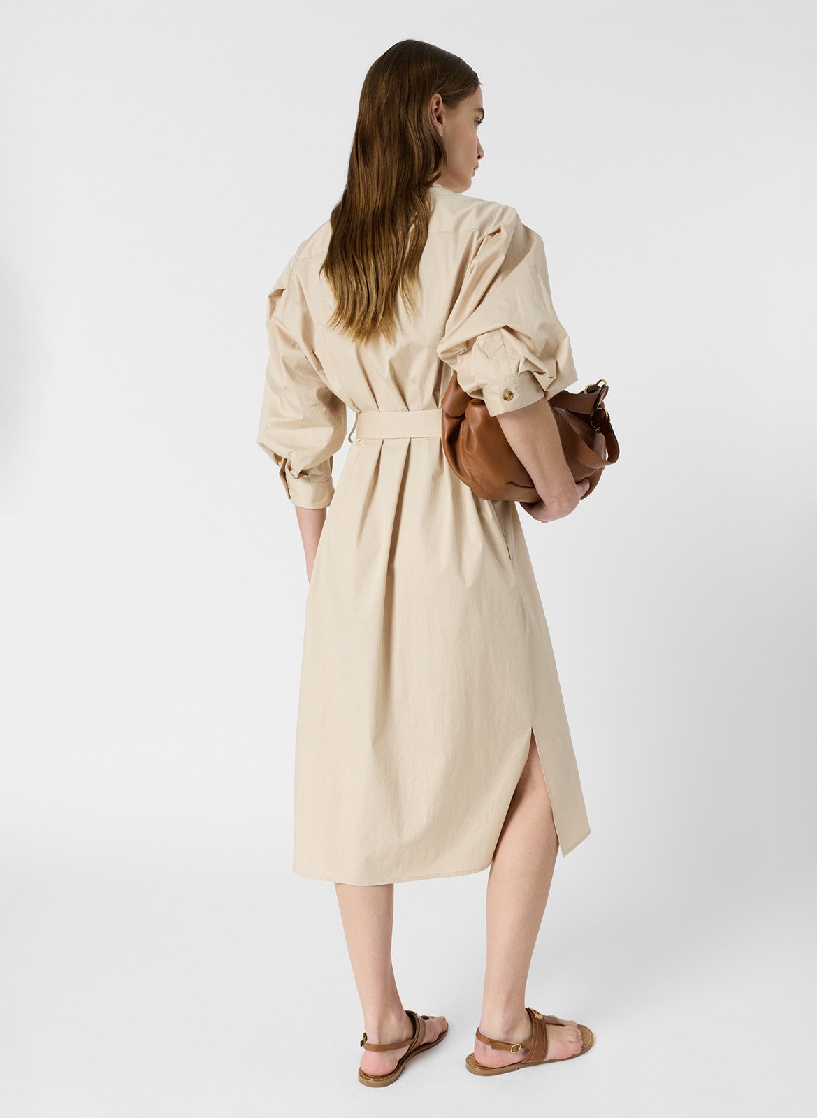 Robe midi ceinturée unie GERARD DAREL Beige