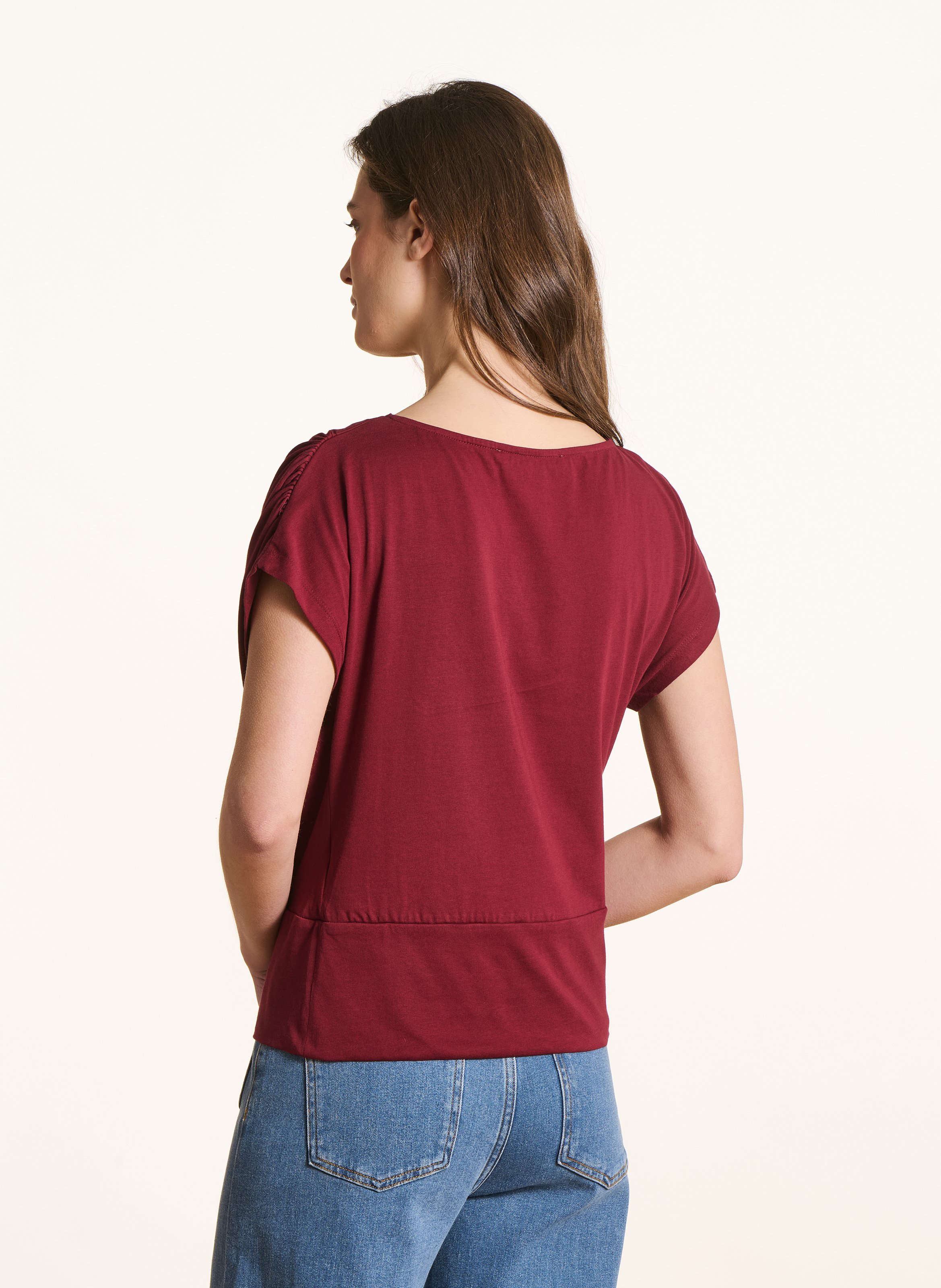 Top ajusté en coton bio LA FEE MARABOUTEE Marron