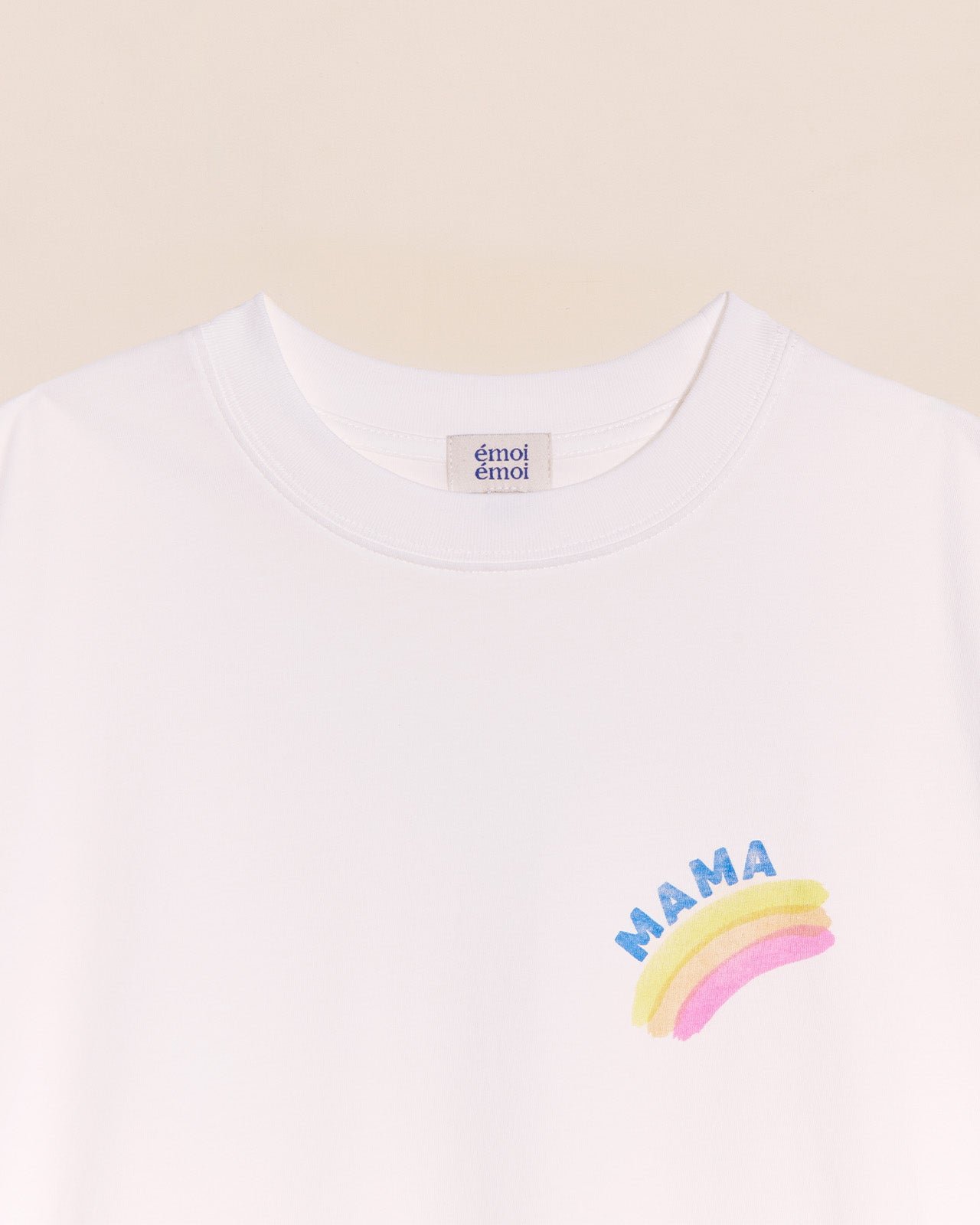 Organic cotton mama rainbow t-shirt EMOI EMOI White