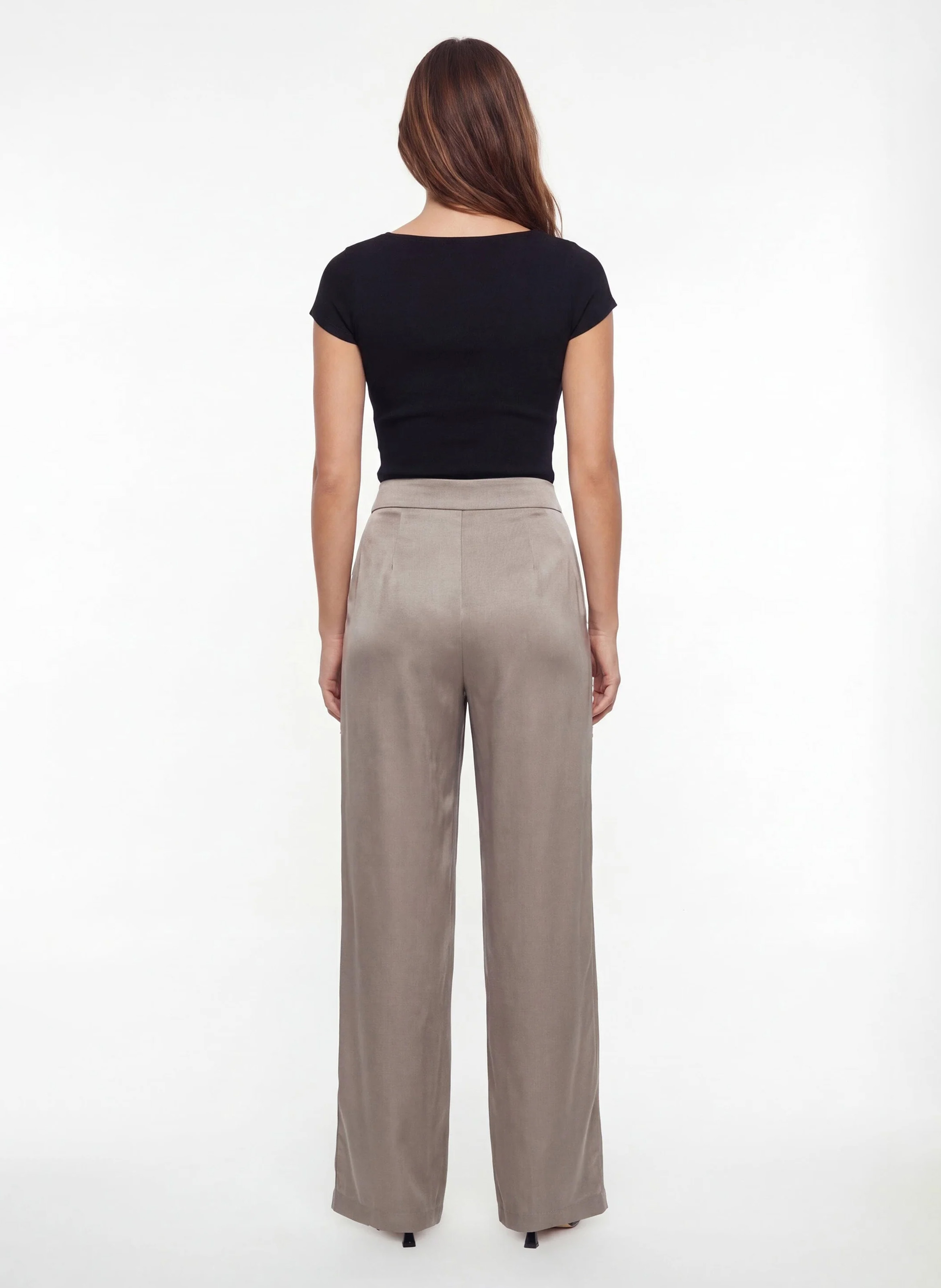 Wide-leg satin effect pants KOOKAI Grey