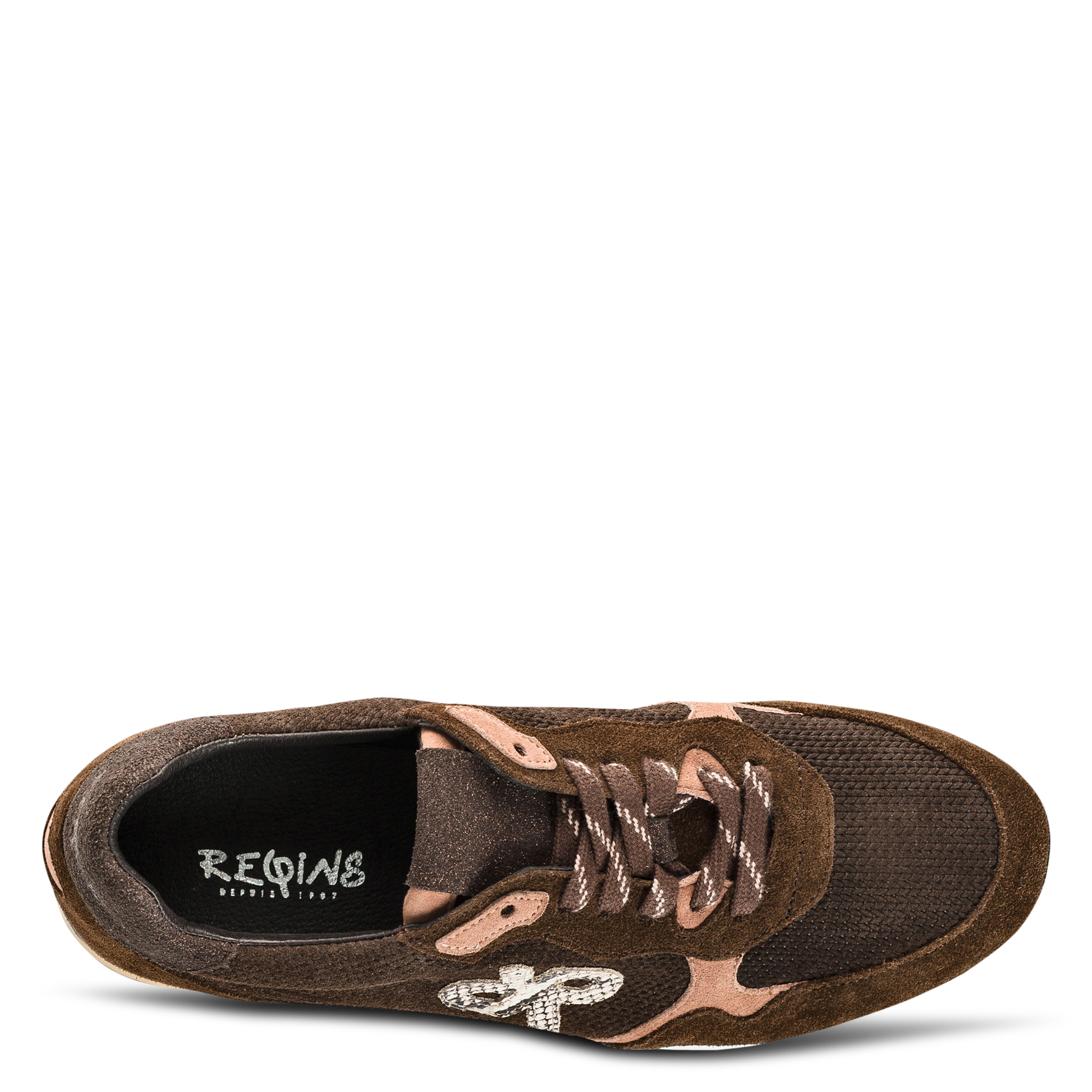 Baskets à lacets en cuir nubuck REQINS Marron