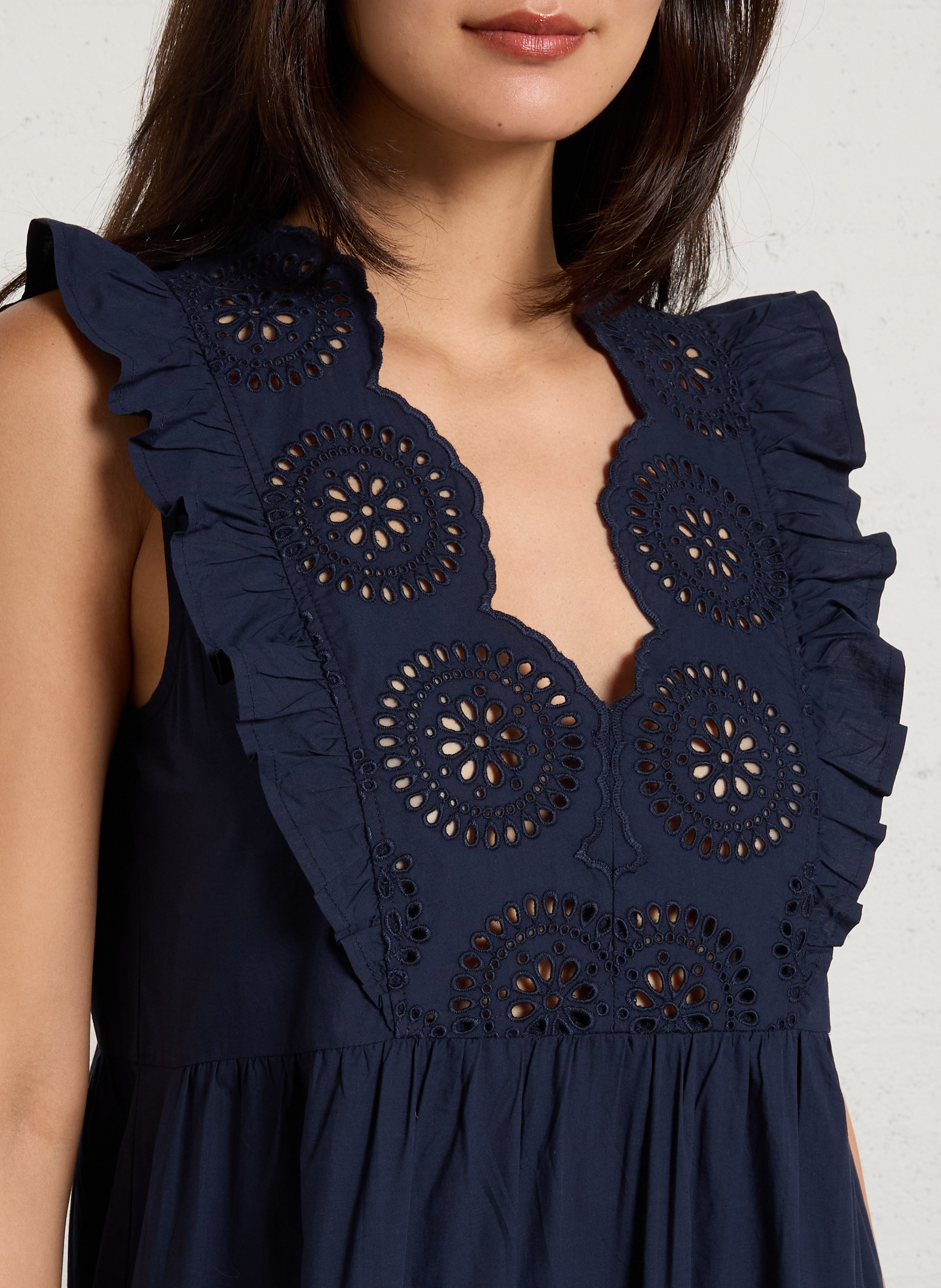 Halflange jurk van katoen SUD EXPRESS Blauw