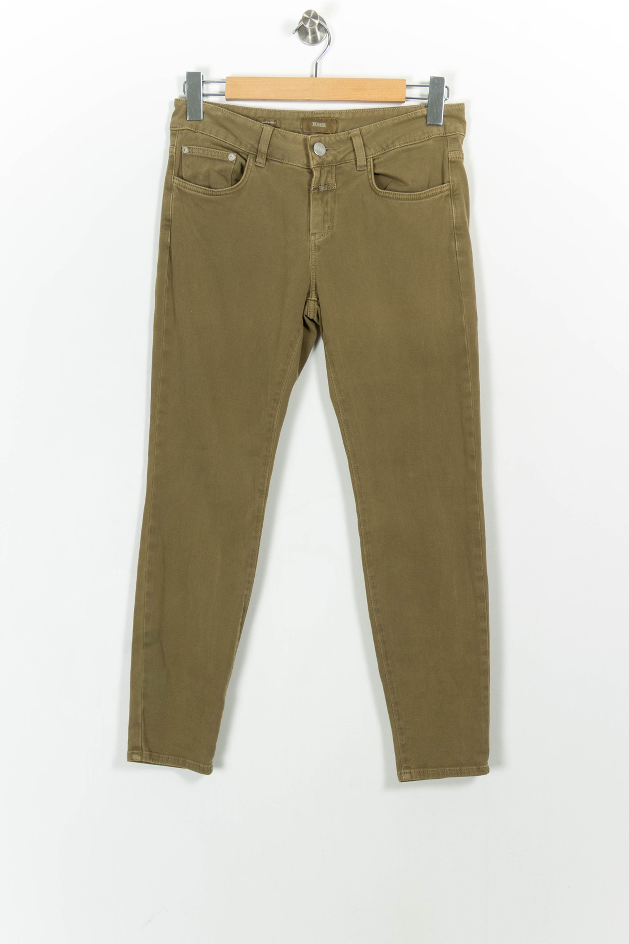 Cropped slim jeans with studs CLOSED - Seconde Main Green