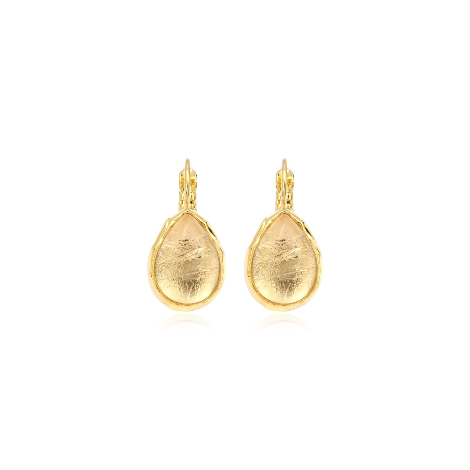 Ocean drop sleeper earrings in fine gold-plated SATELLITE PARIS White
