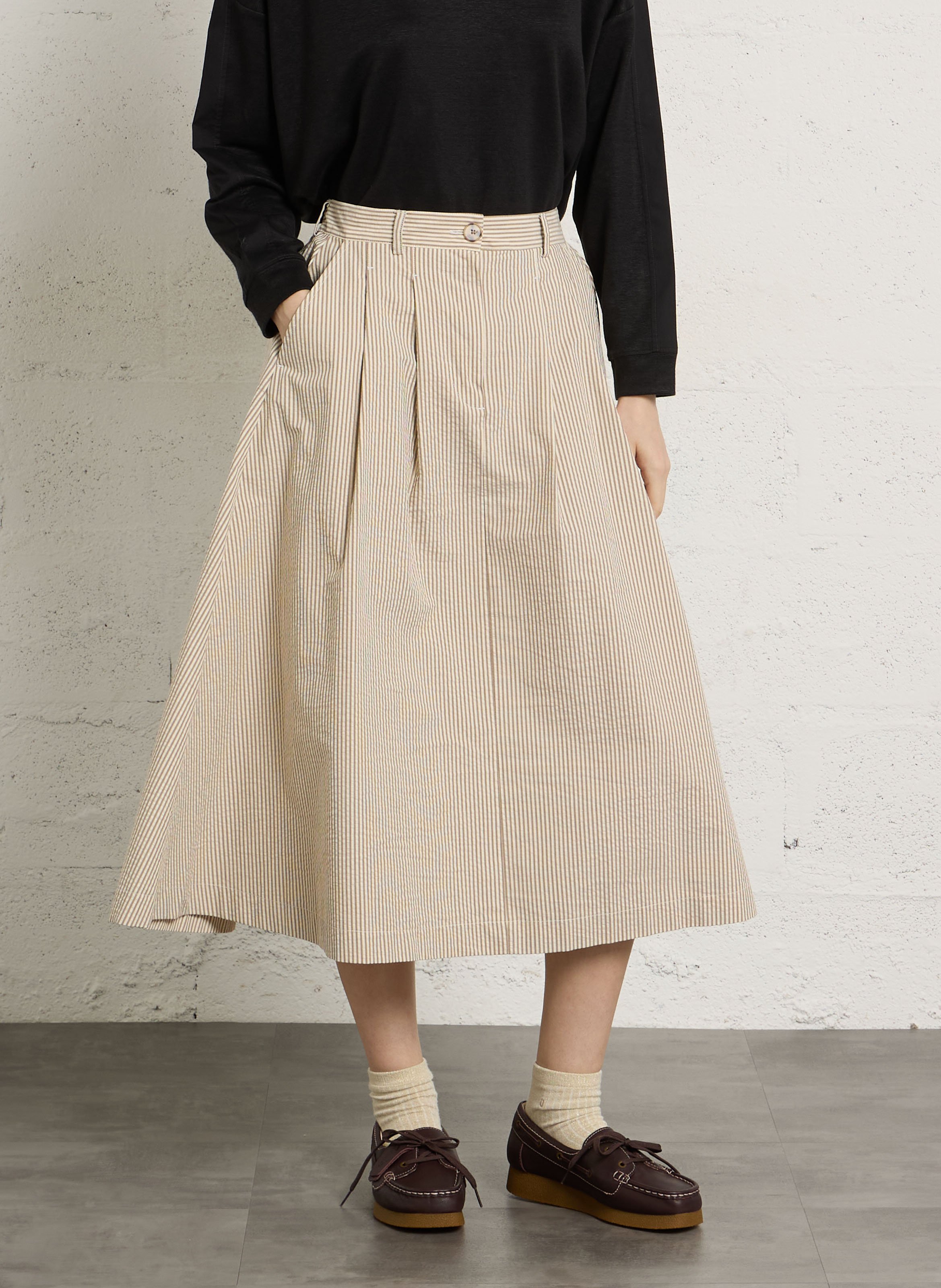Striped cotton midi skirt RUE DE TOKYO Multicolored